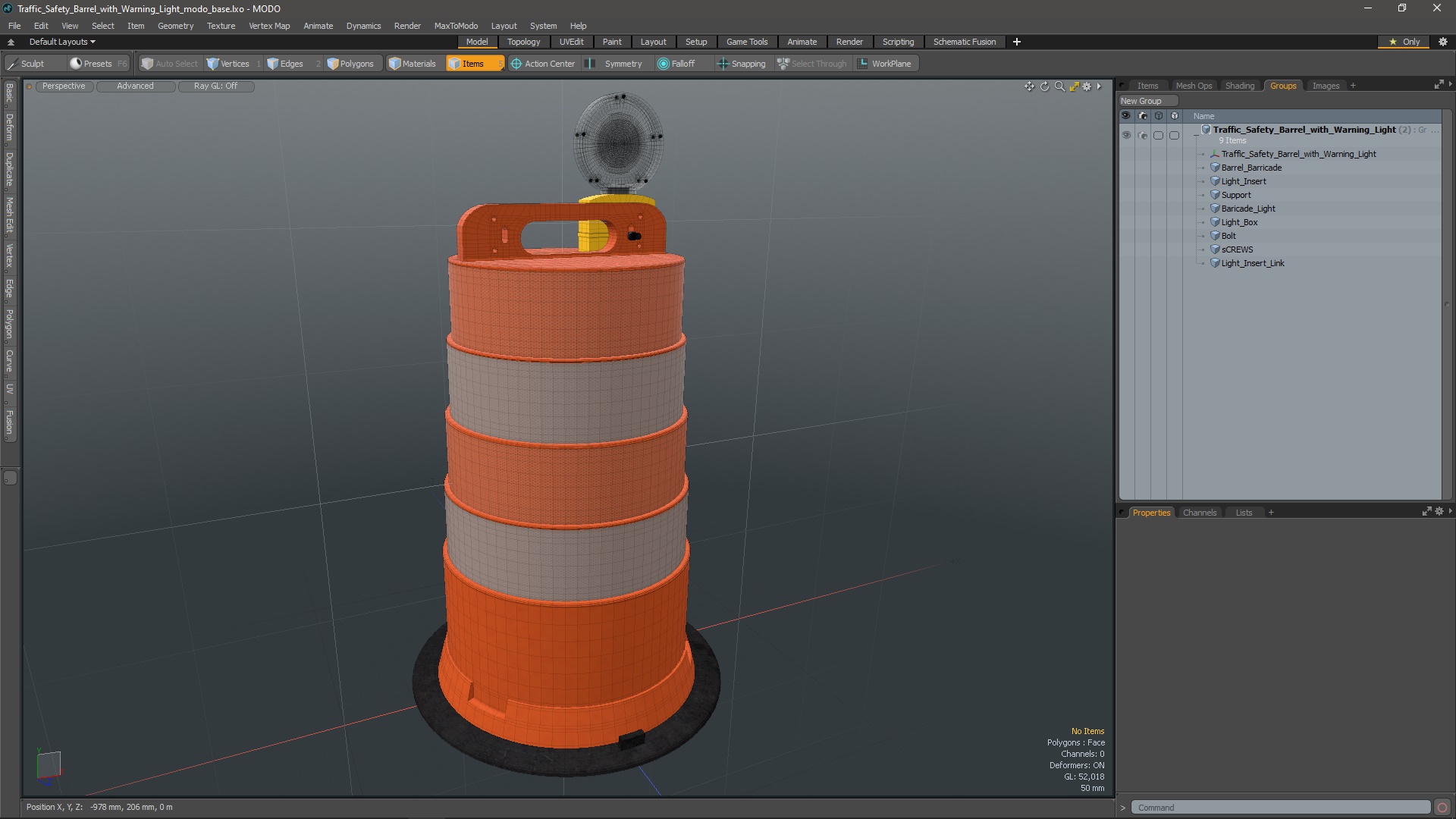 3D model Traffic Safety Barrel with Warning Light