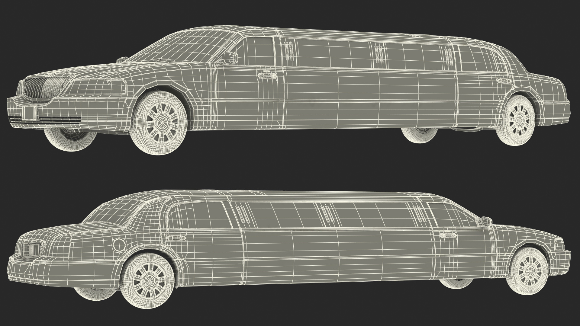 3D model Generic Limousine White Rigged