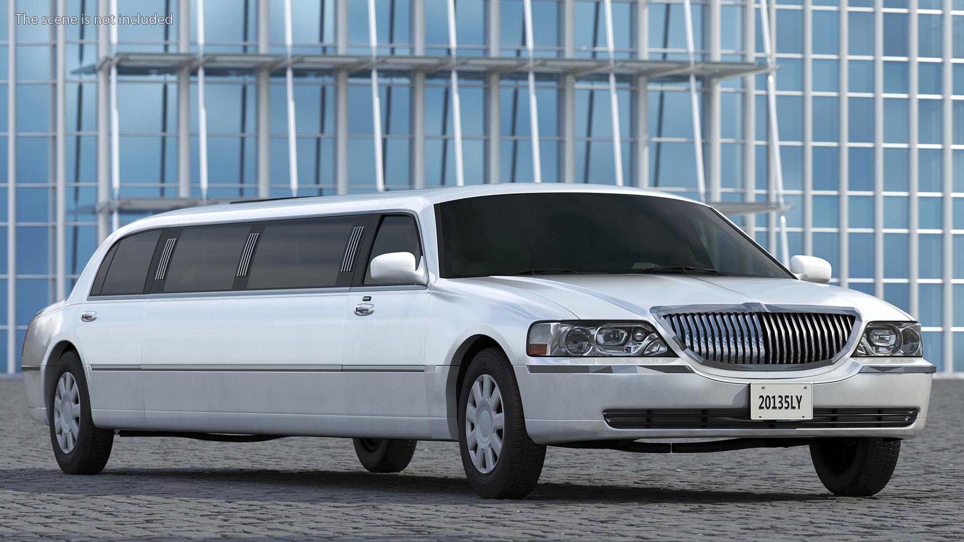 3D model Generic Limousine White Rigged
