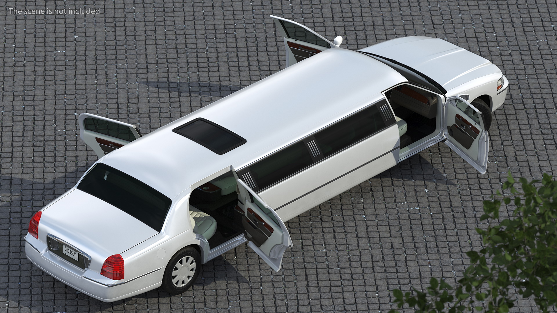 3D model Generic Limousine White Rigged