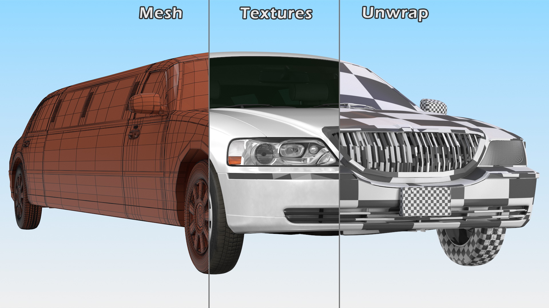3D model Generic Limousine White Rigged