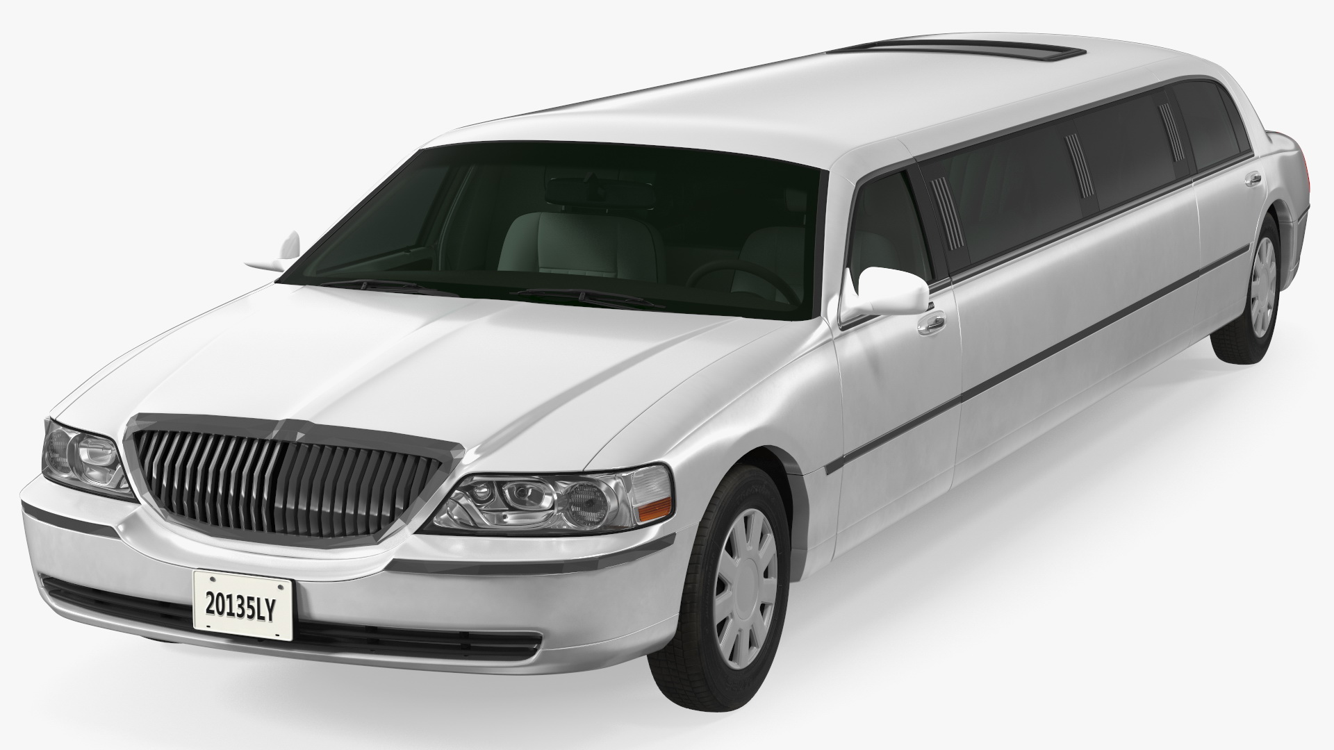 3D model Generic Limousine White Rigged