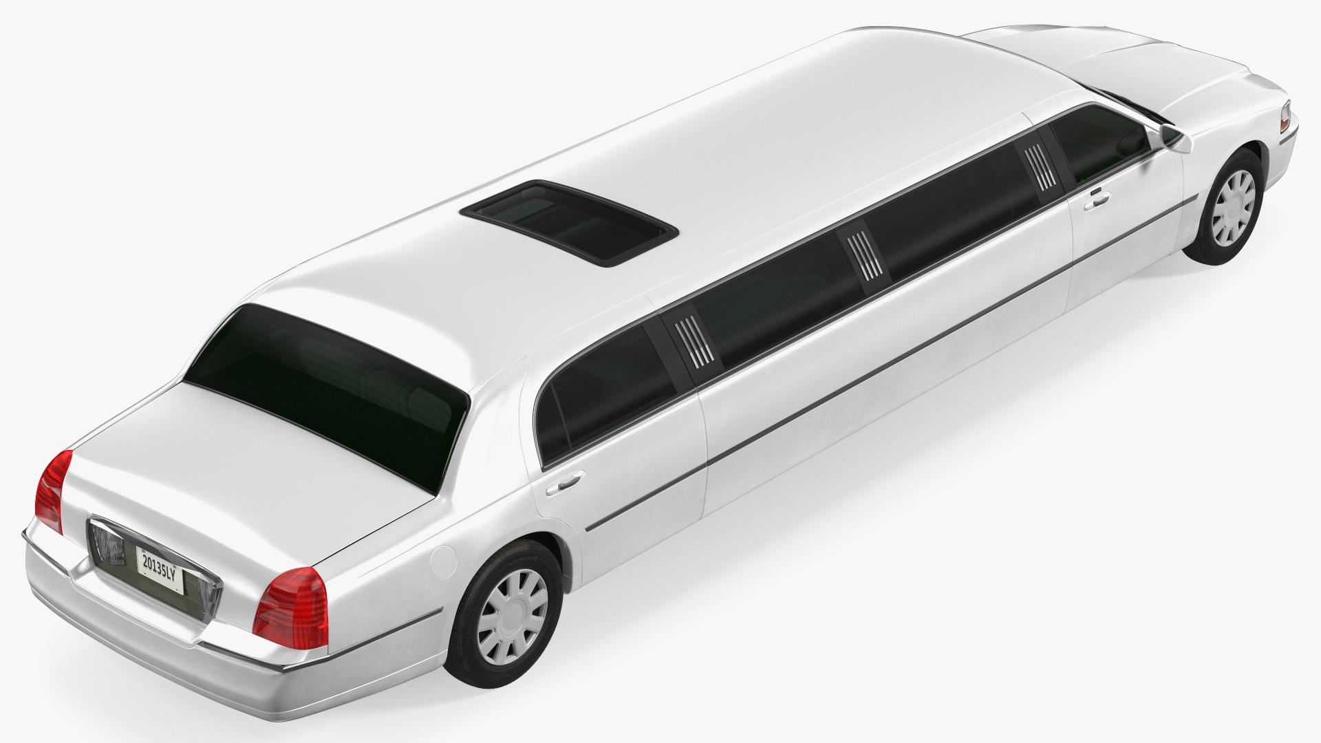 3D model Generic Limousine White Rigged