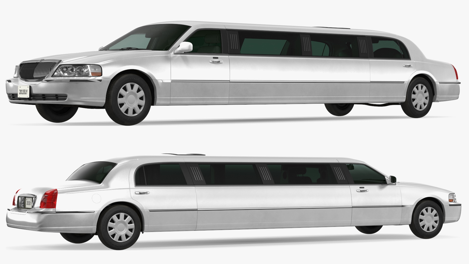 3D model Generic Limousine White Rigged