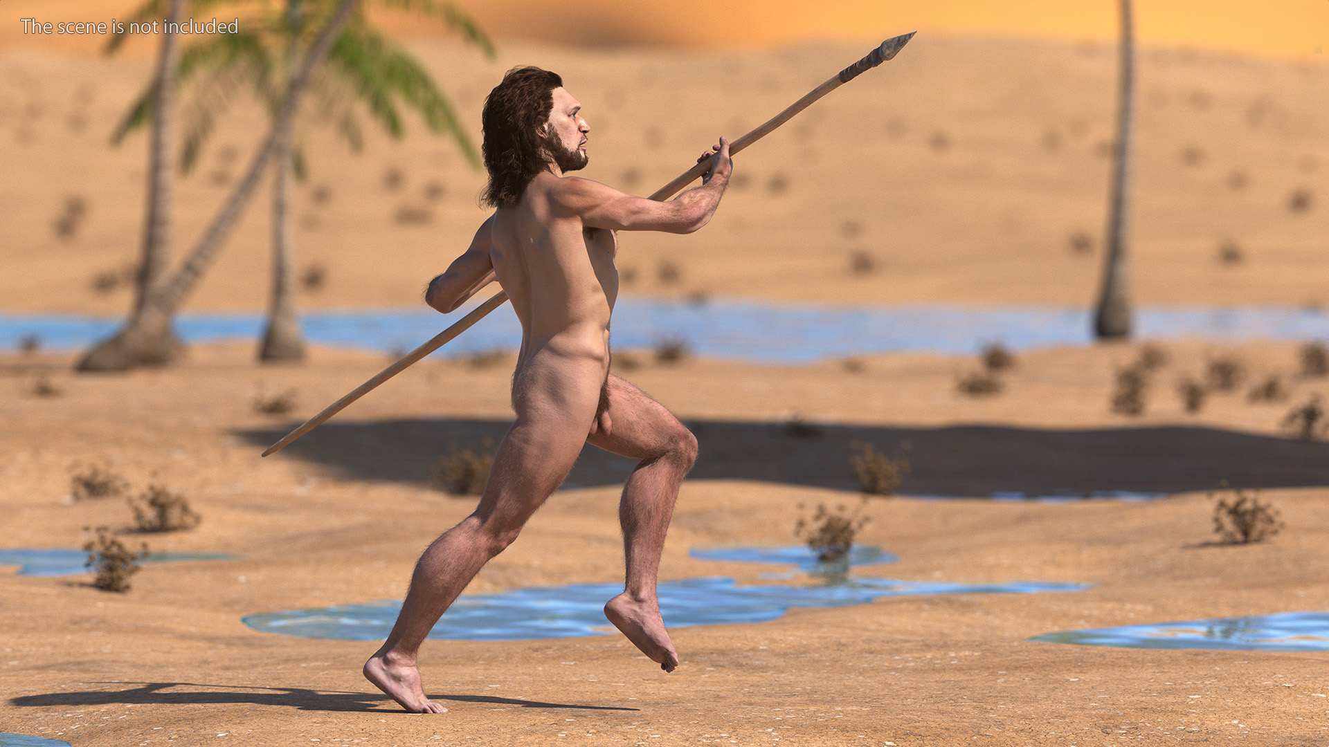 Cromagnon Man Rigged Fur 3D model