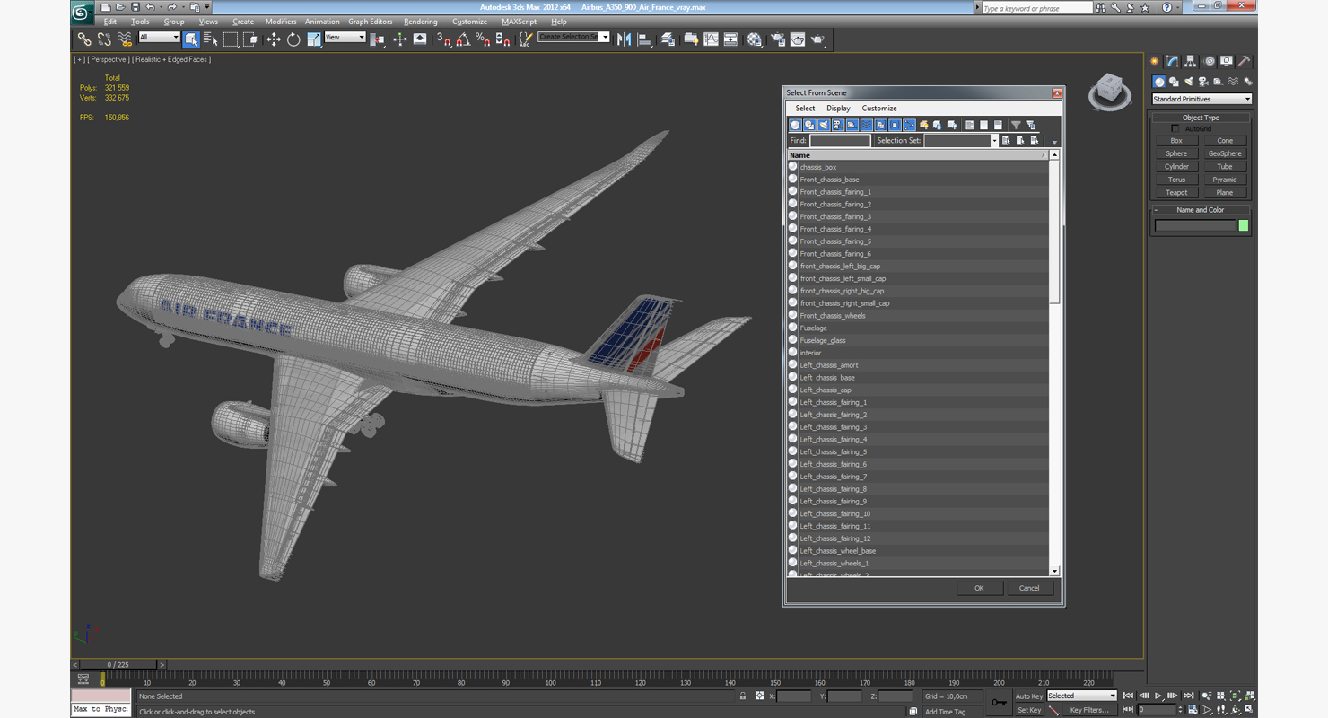 3D Airbus A350 900 Air France