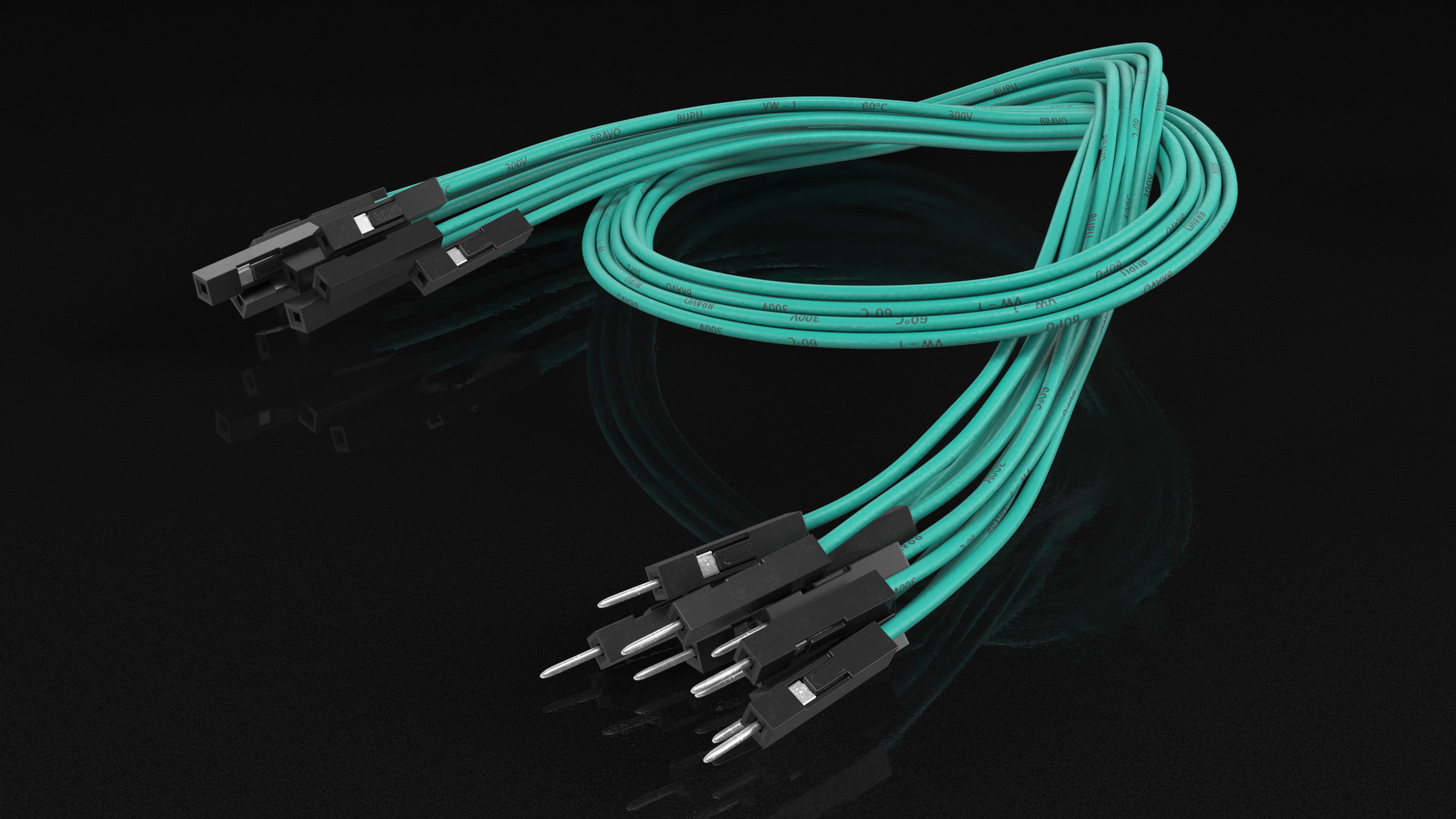 3D Jumper Wires Knotted Green