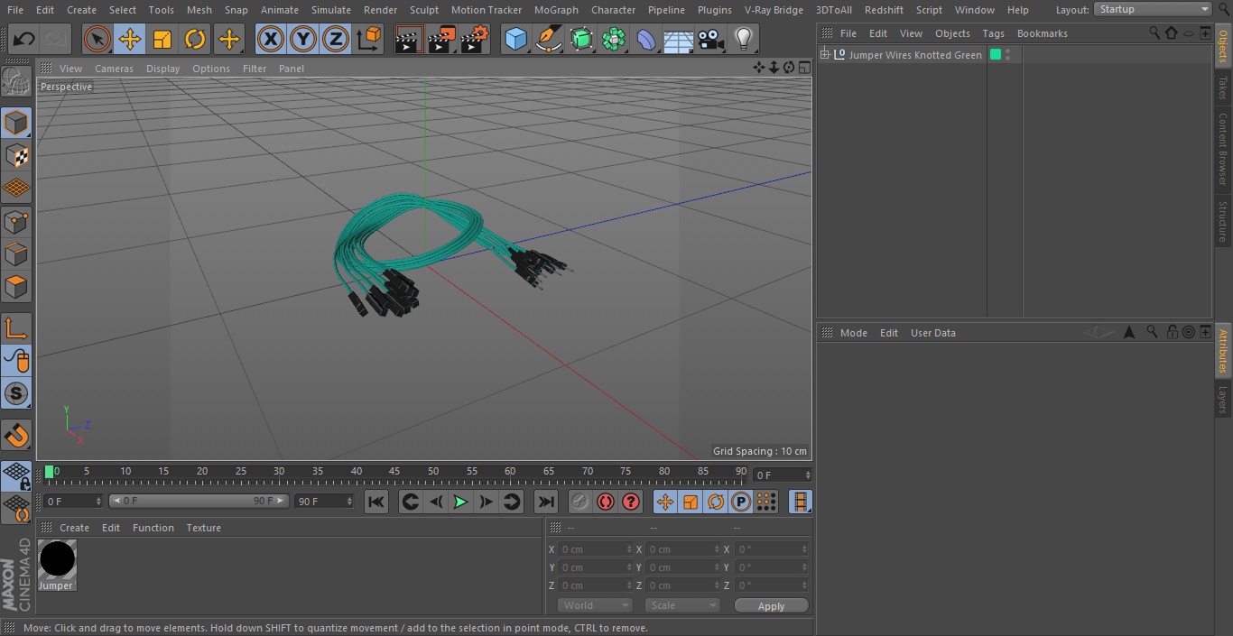3D Jumper Wires Knotted Green