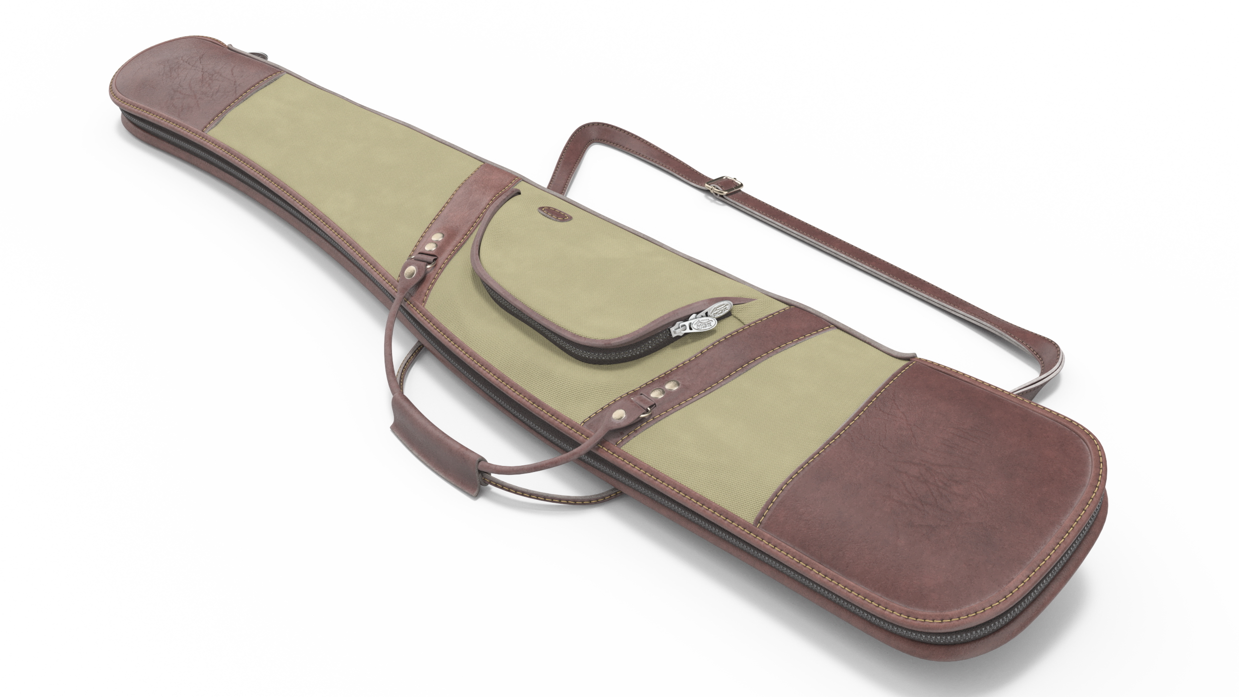 Hunter Gun Carry Bag Leather and Canvas 3D model