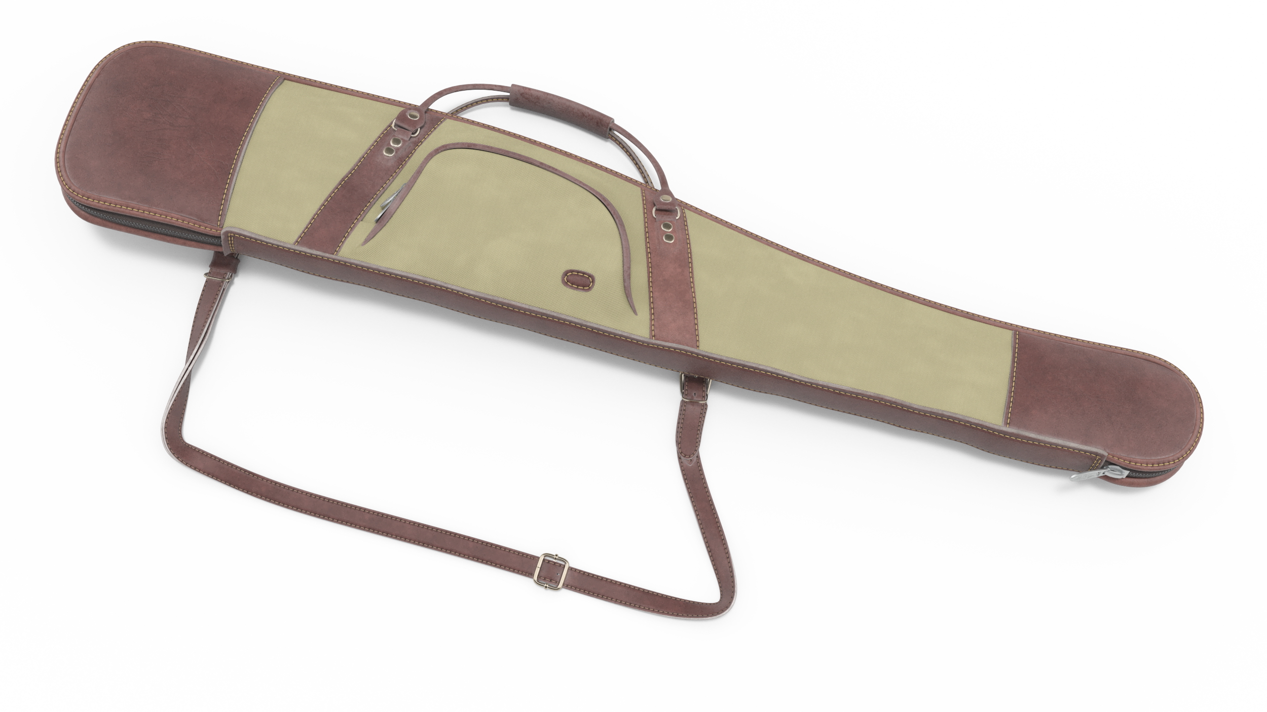 Hunter Gun Carry Bag Leather and Canvas 3D model