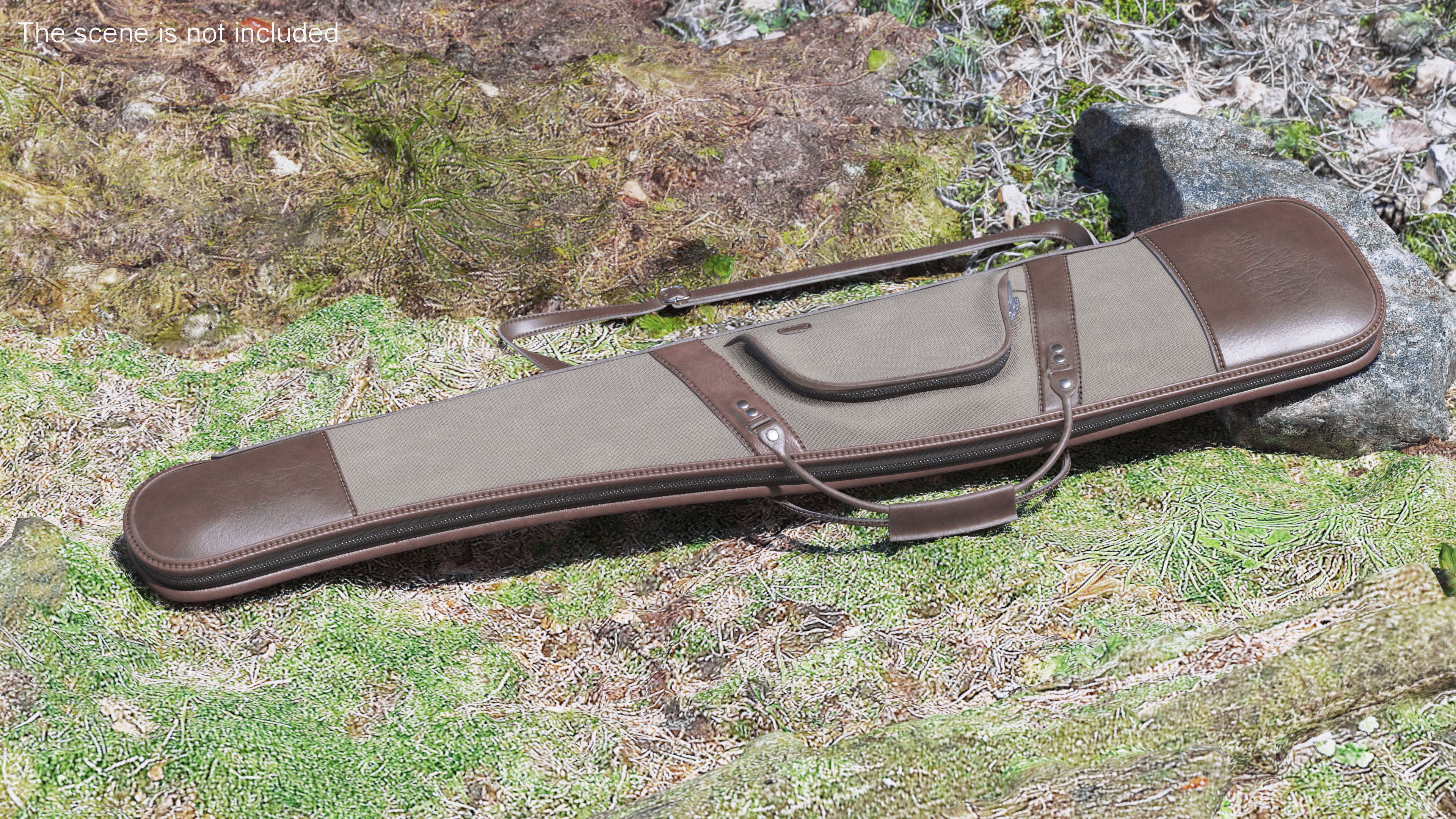 Hunter Gun Carry Bag Leather and Canvas 3D model