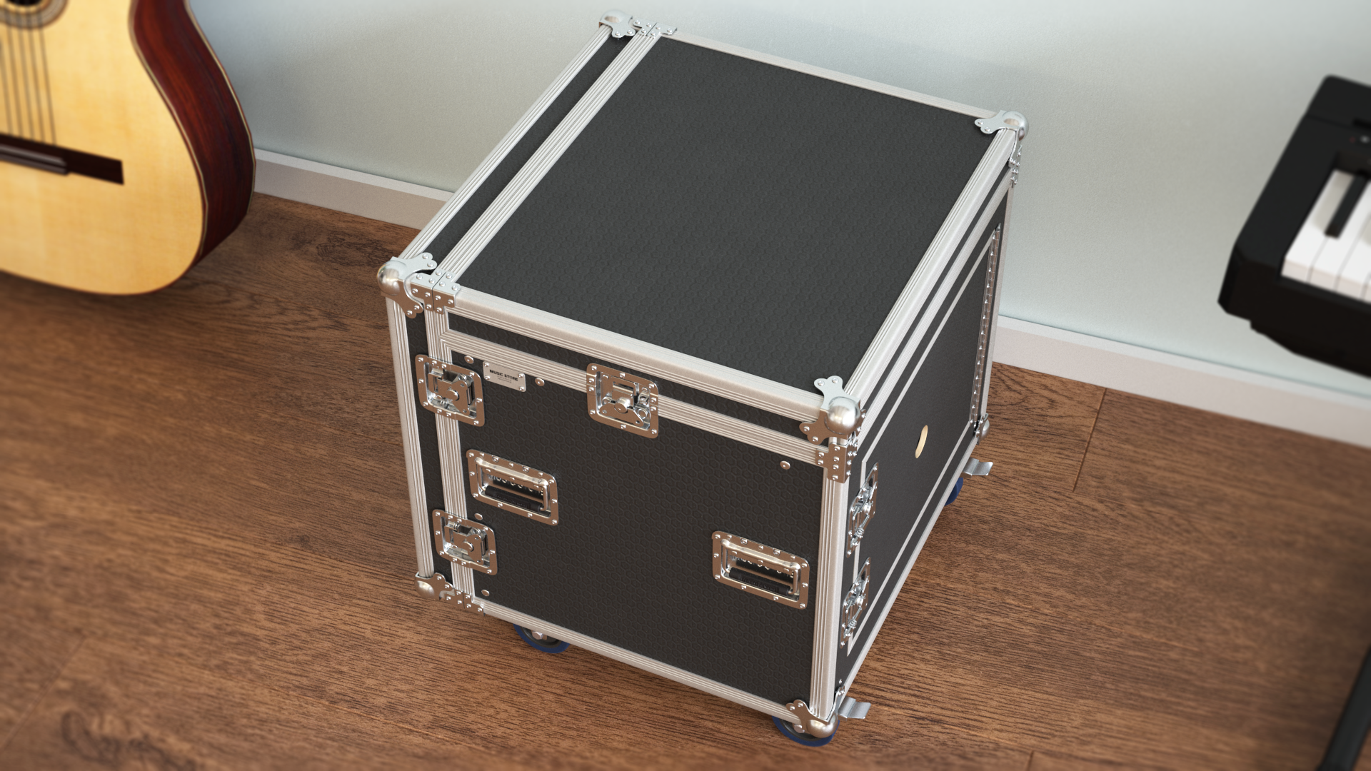 Heavy Duty Rack Flight Case with Wheels 52x48x48cm, view 5