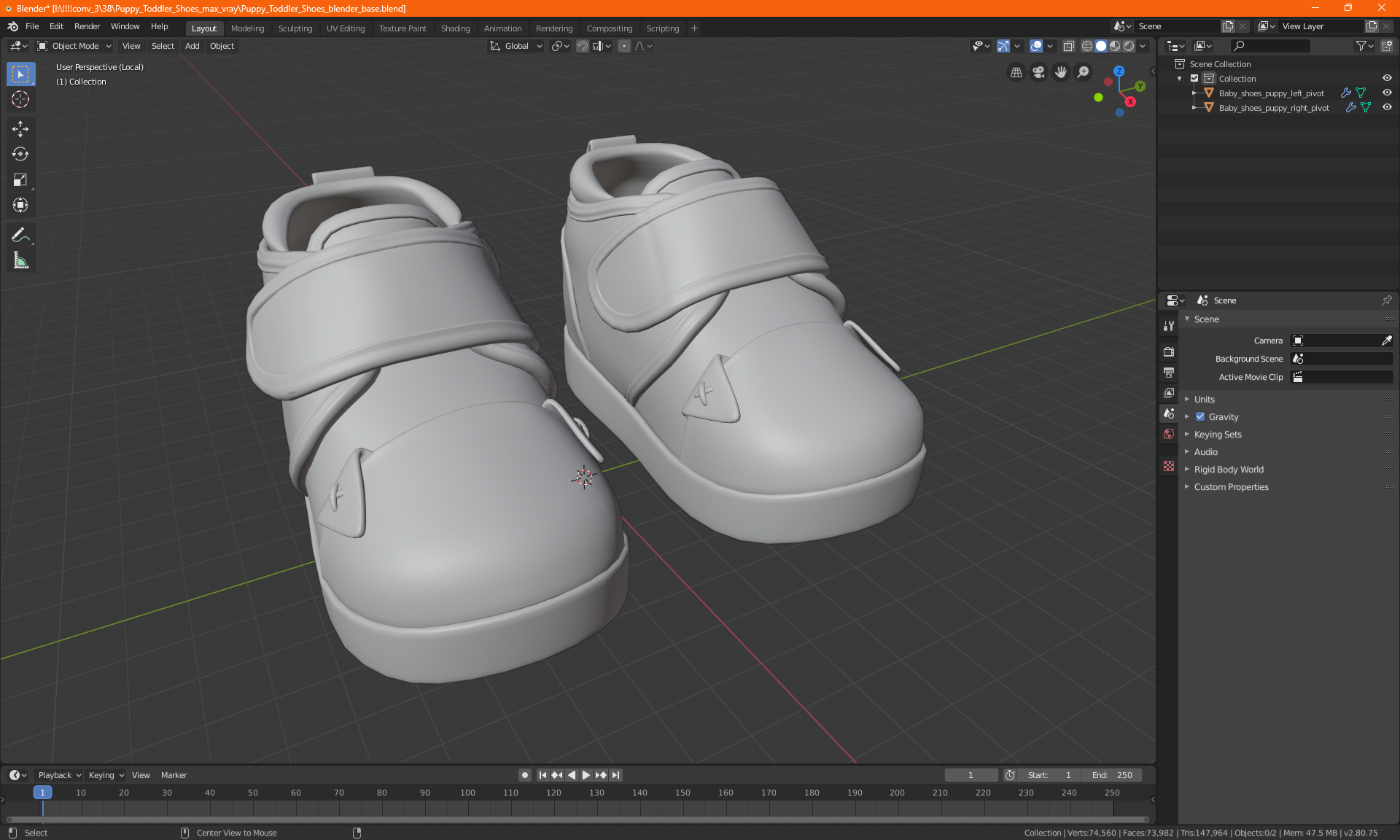 Puppy Toddler Shoes 3D model