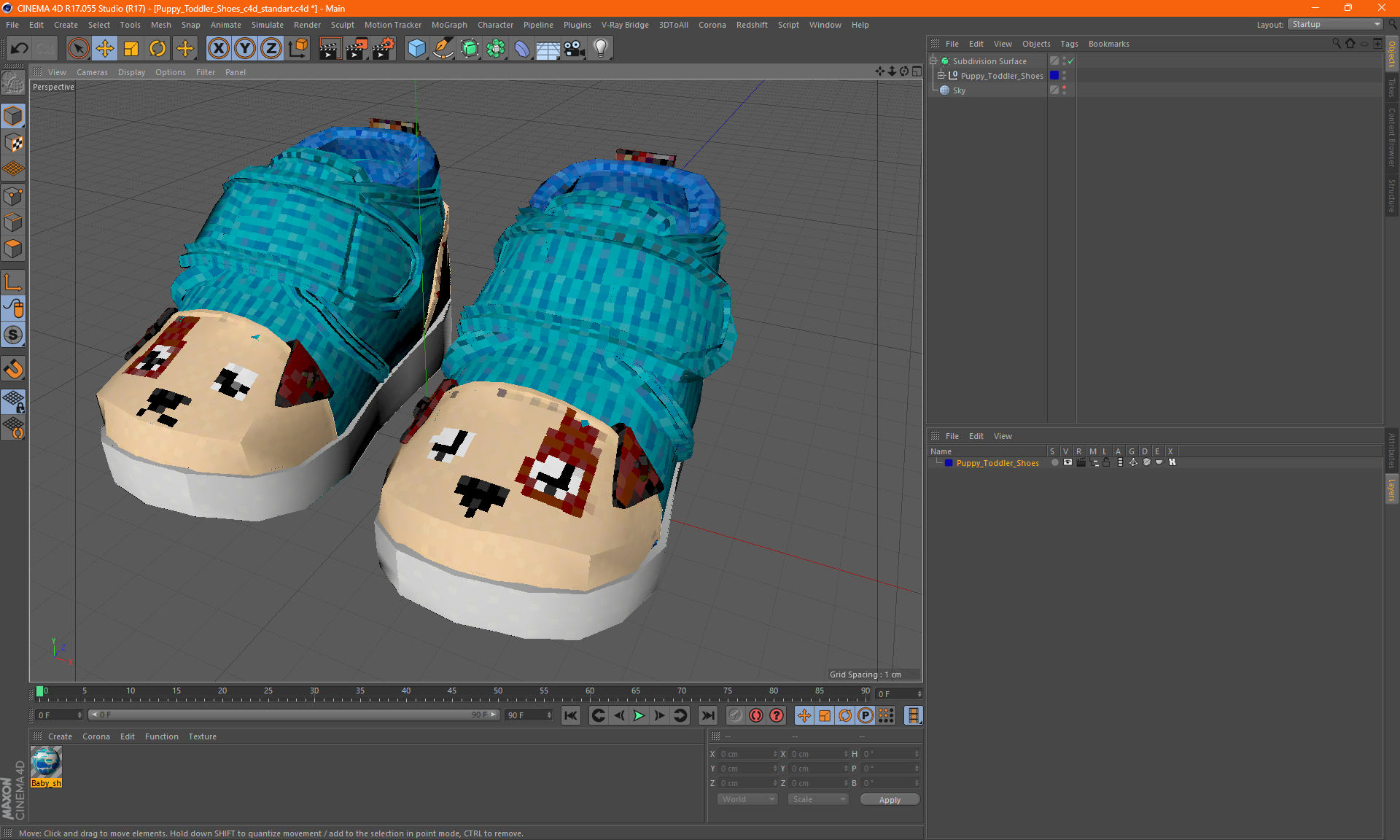 Puppy Toddler Shoes 3D model