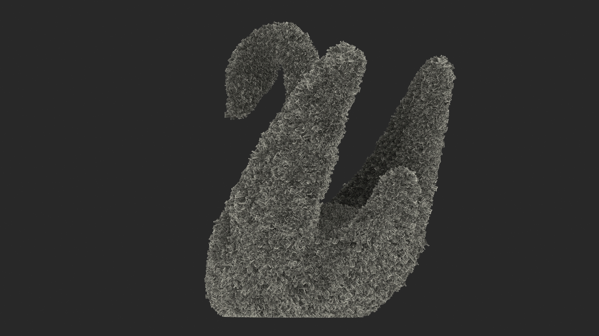 Swan Topiary Sculpture 3D