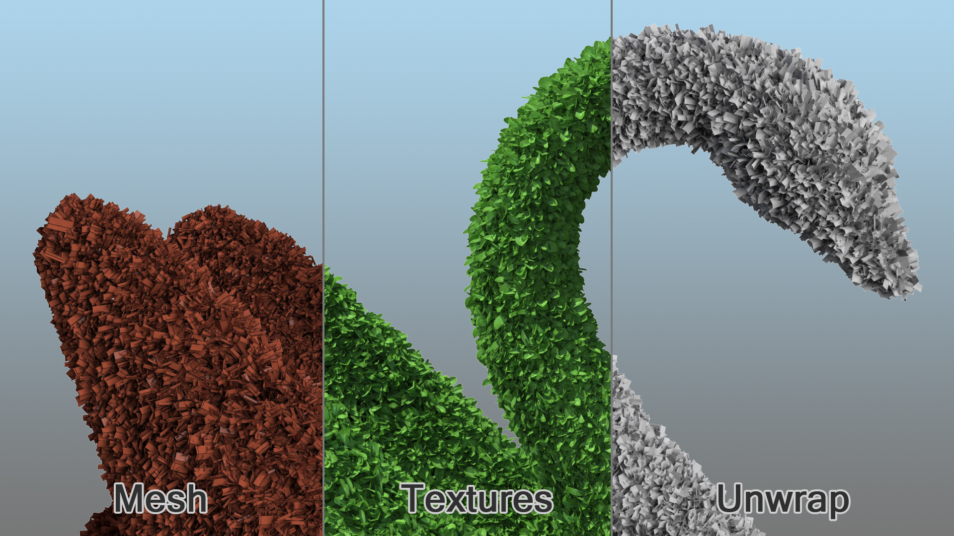 Swan Topiary Sculpture 3D