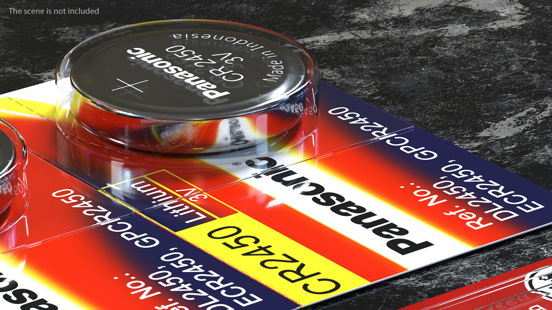 3D model Panasonic CR2450 Coin Battery Blister Package