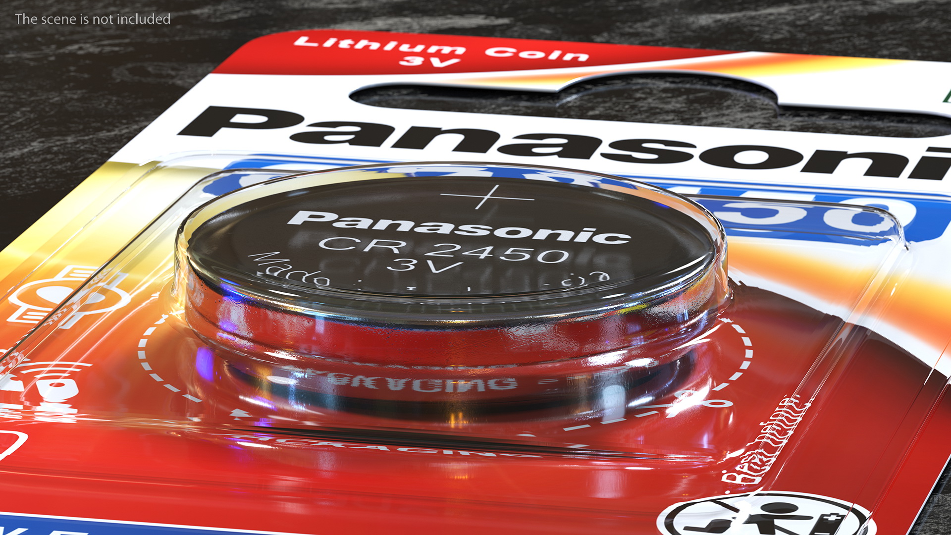 3D model Panasonic CR2450 Coin Battery Blister Package
