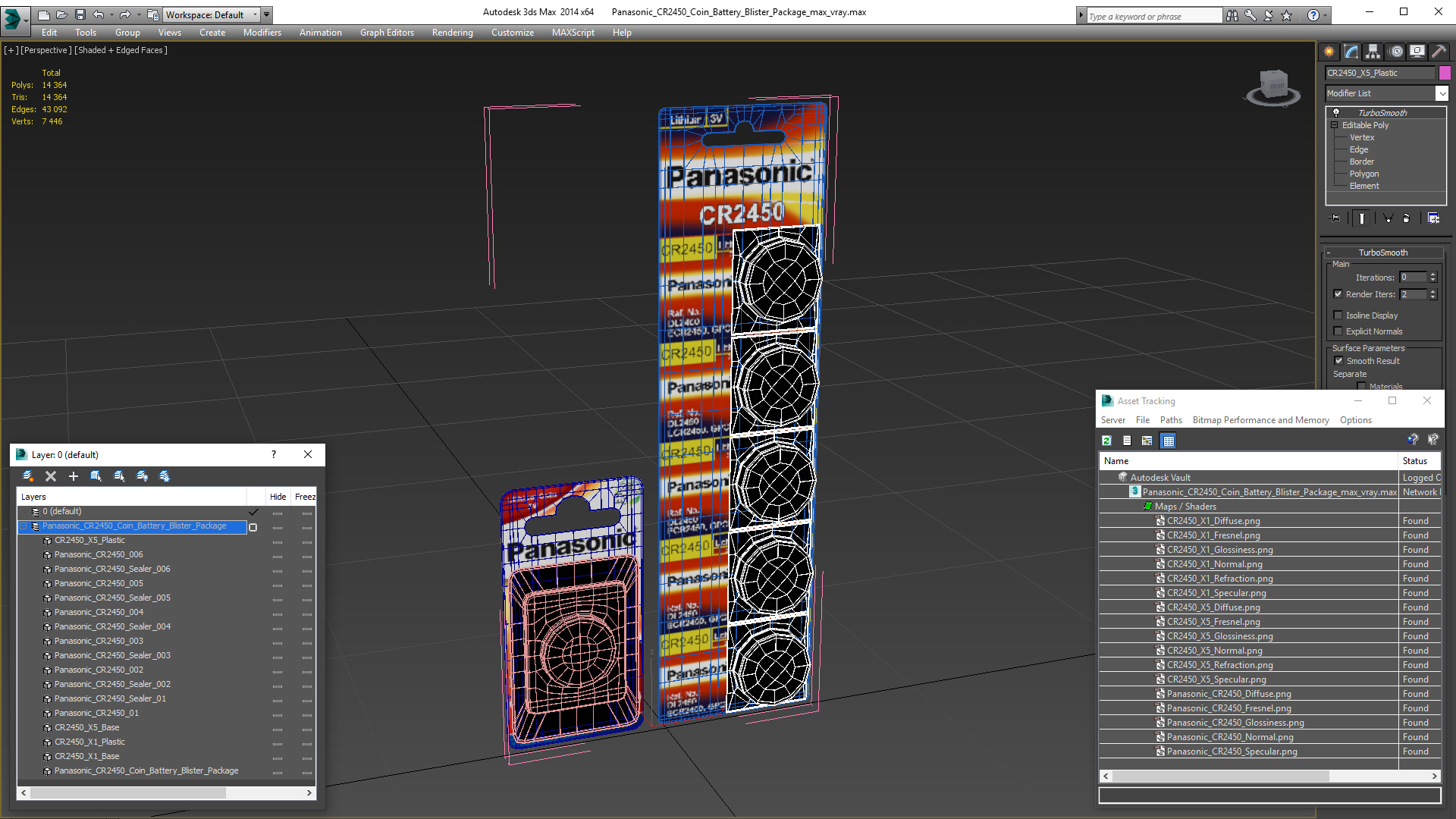 3D model Panasonic CR2450 Coin Battery Blister Package