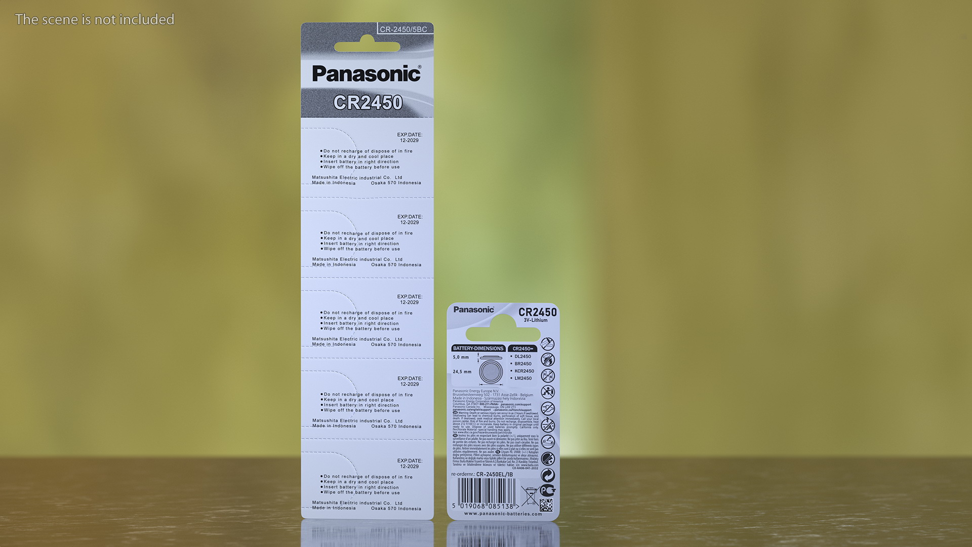3D model Panasonic CR2450 Coin Battery Blister Package