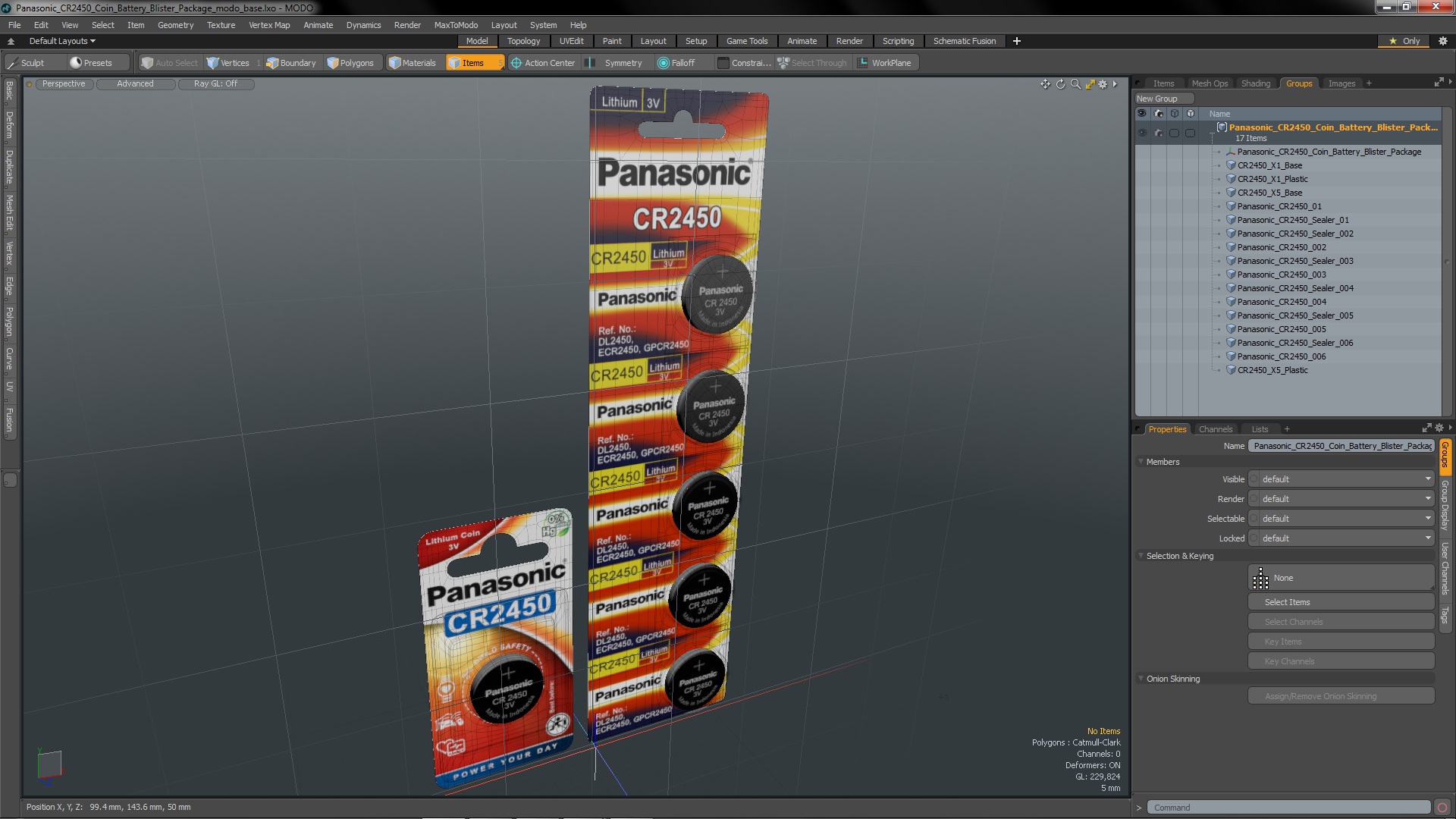 3D model Panasonic CR2450 Coin Battery Blister Package