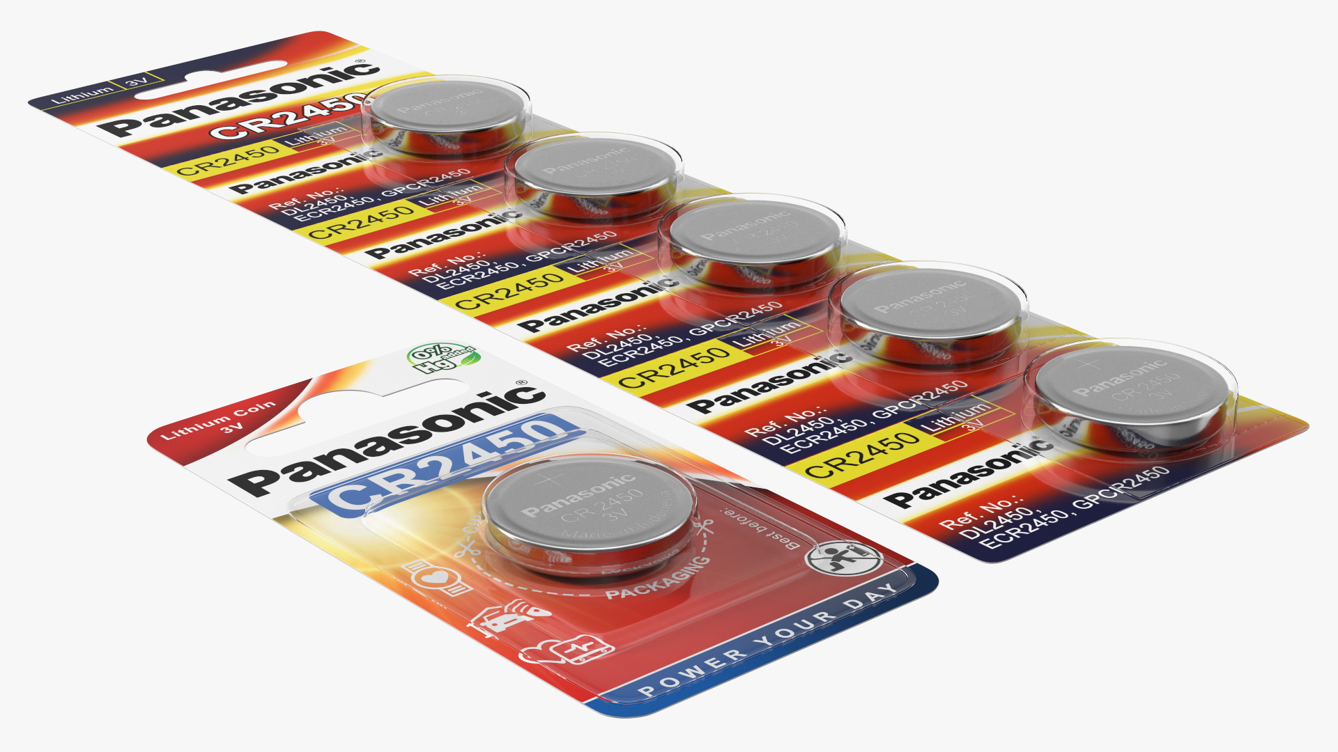 3D model Panasonic CR2450 Coin Battery Blister Package