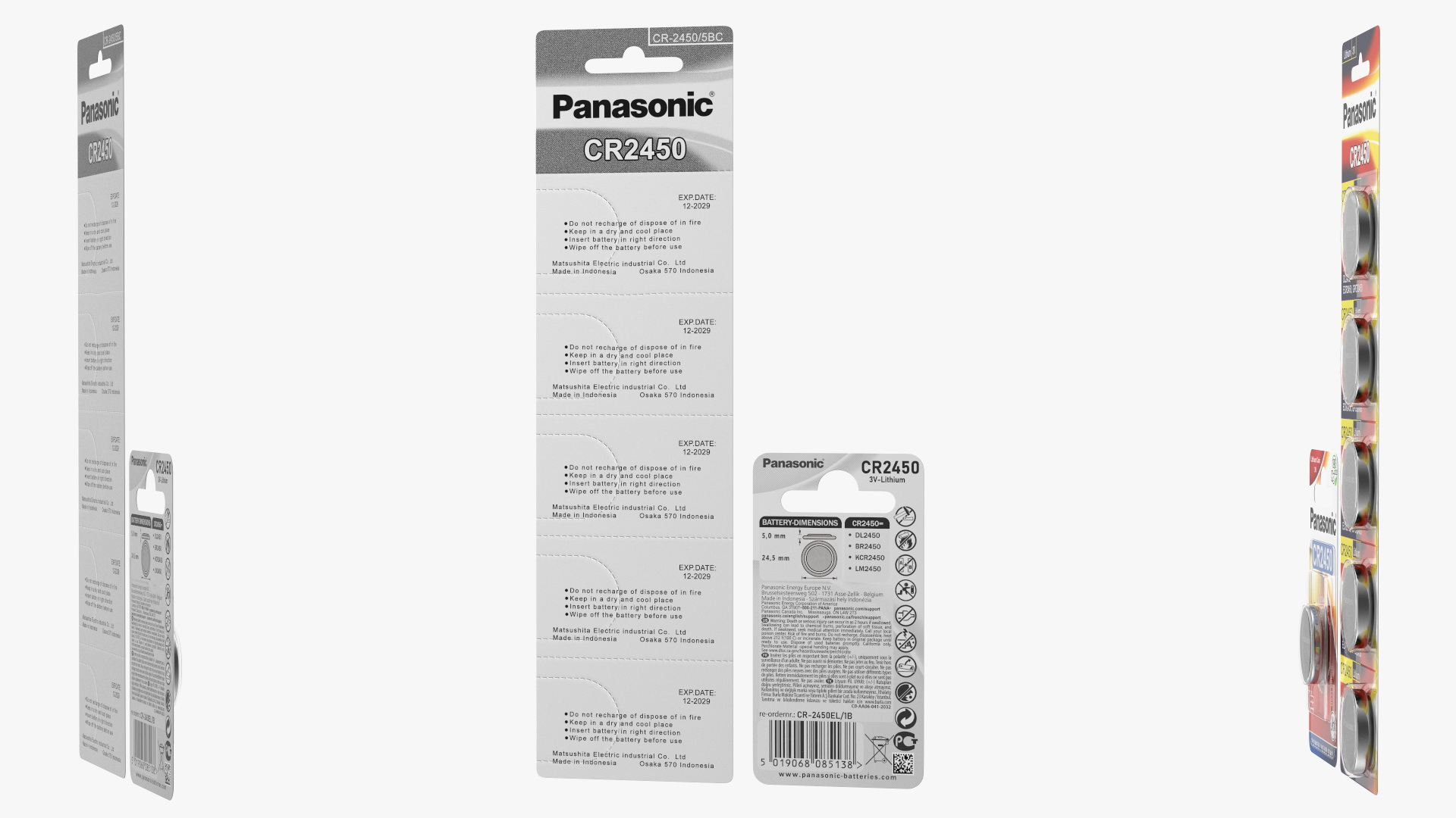3D model Panasonic CR2450 Coin Battery Blister Package