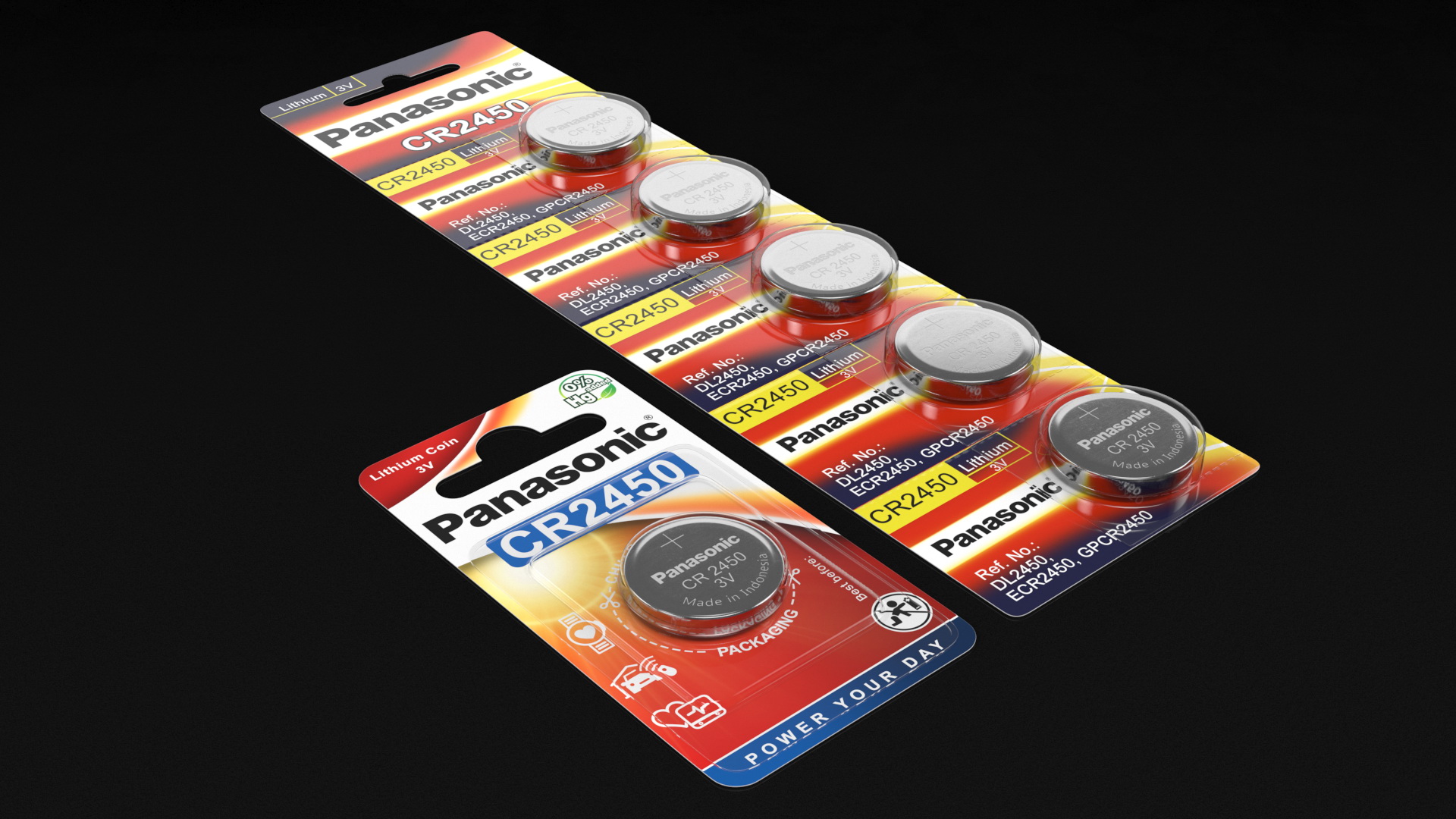 3D model Panasonic CR2450 Coin Battery Blister Package
