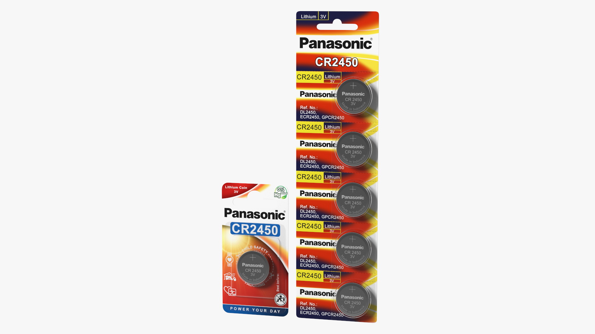 3D model Panasonic CR2450 Coin Battery Blister Package