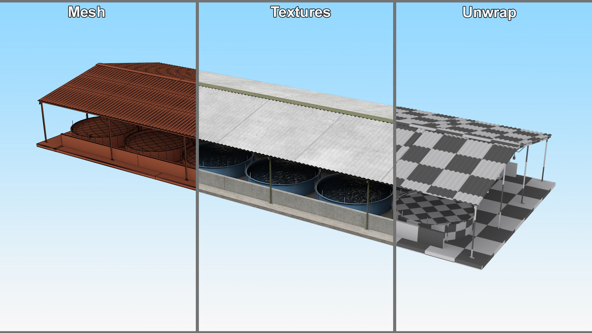 Fish Farm Covered 3D