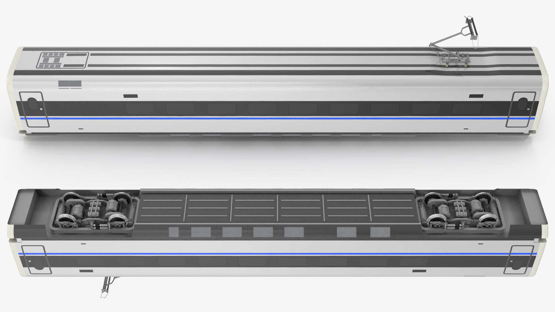 High Speed Bullet Train Wagon Electric Drive 3D model