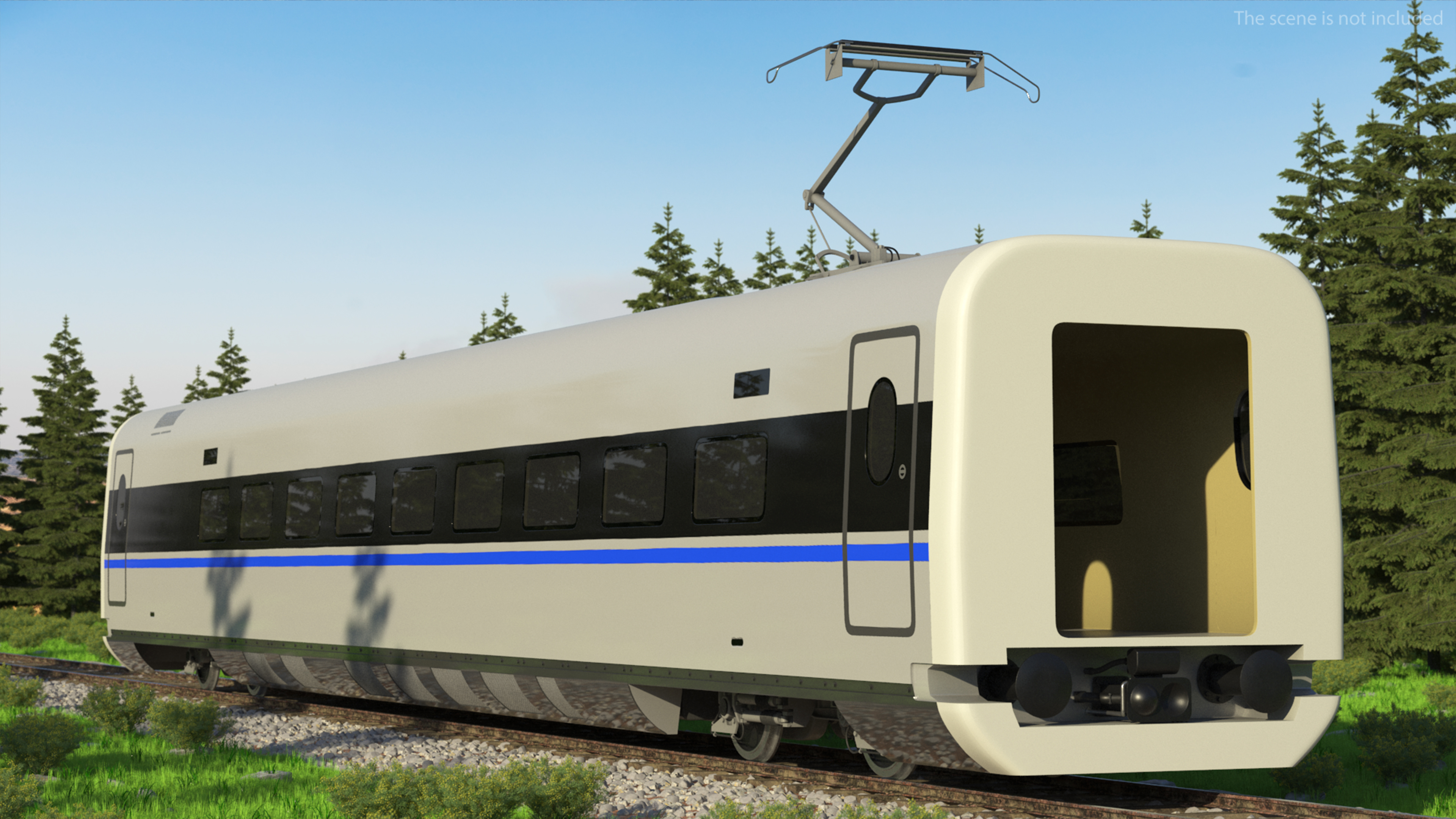 High Speed Bullet Train Wagon Electric Drive 3D model
