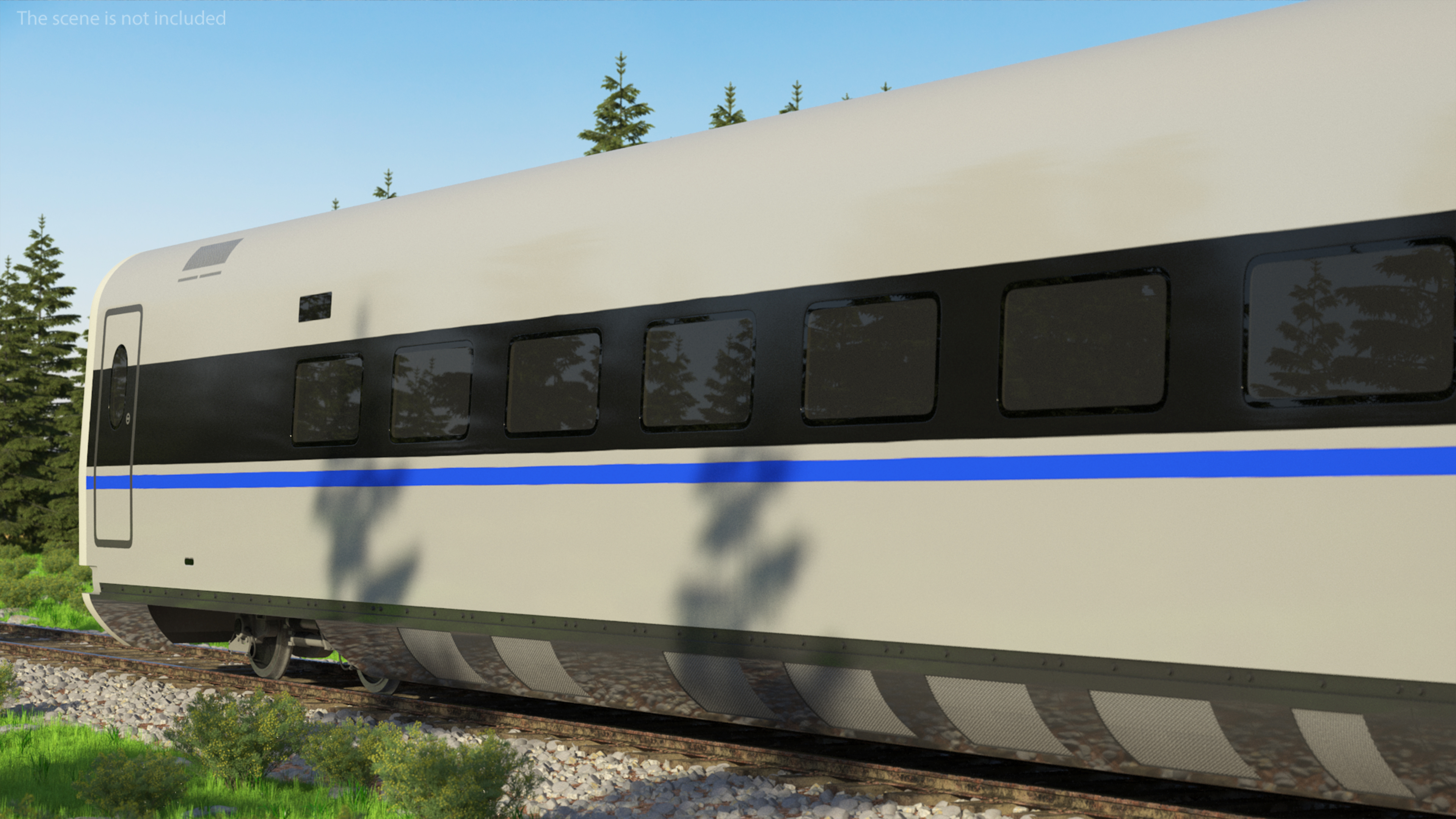 High Speed Bullet Train Wagon Electric Drive 3D model