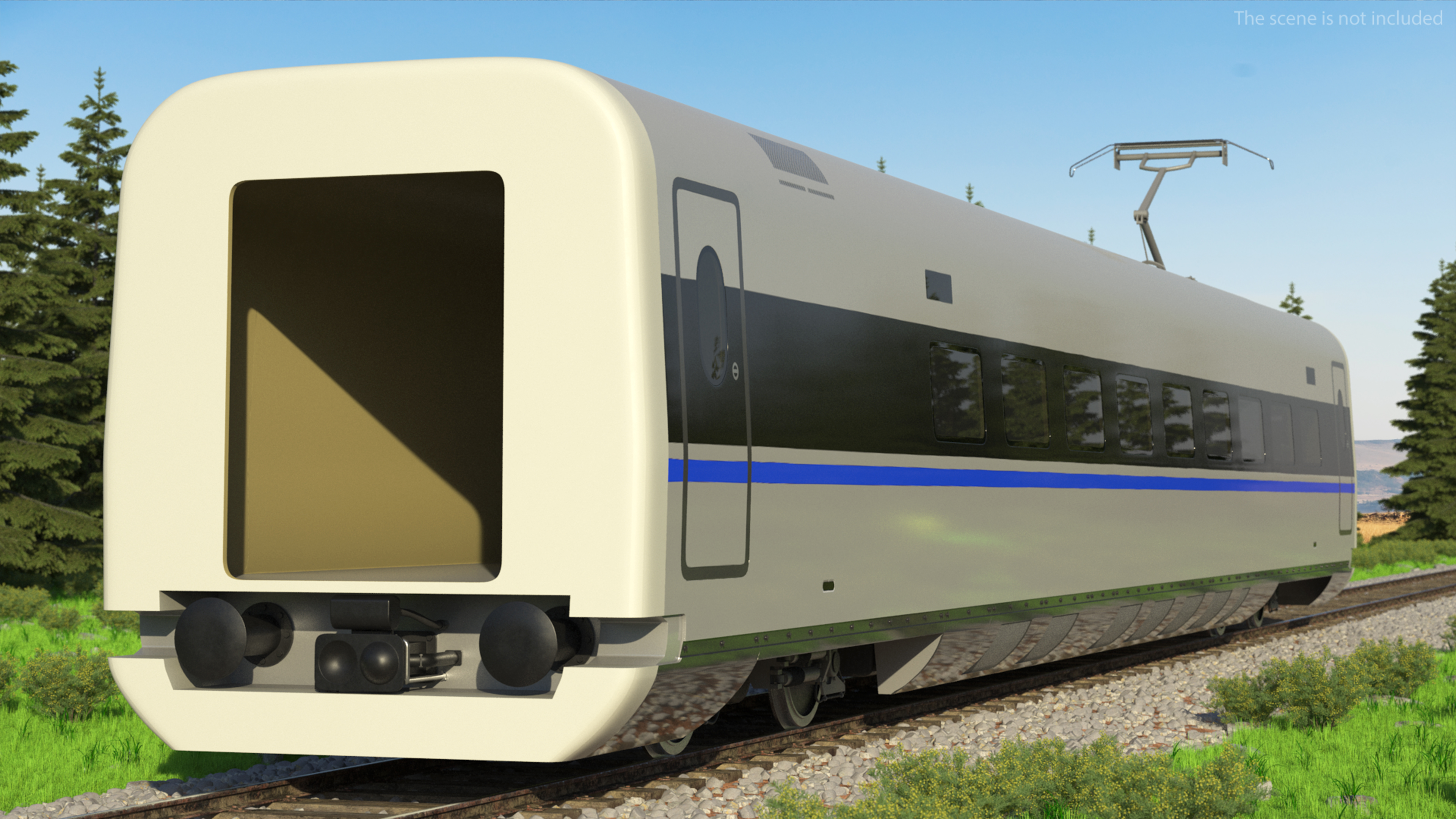 High Speed Bullet Train Wagon Electric Drive 3D model