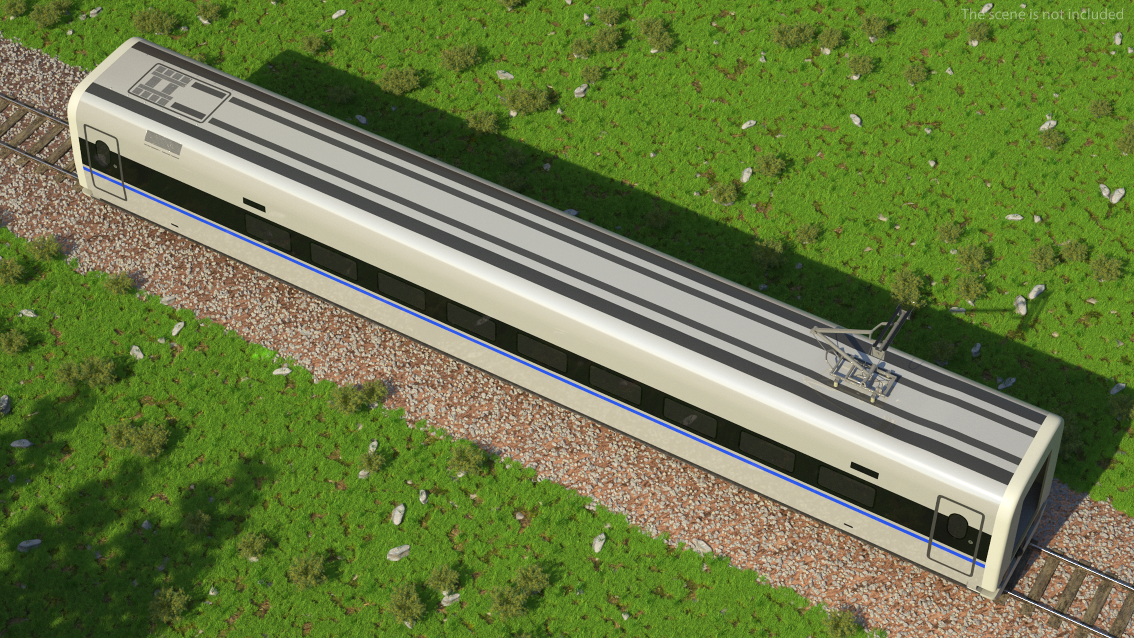 High Speed Bullet Train Wagon Electric Drive 3D model