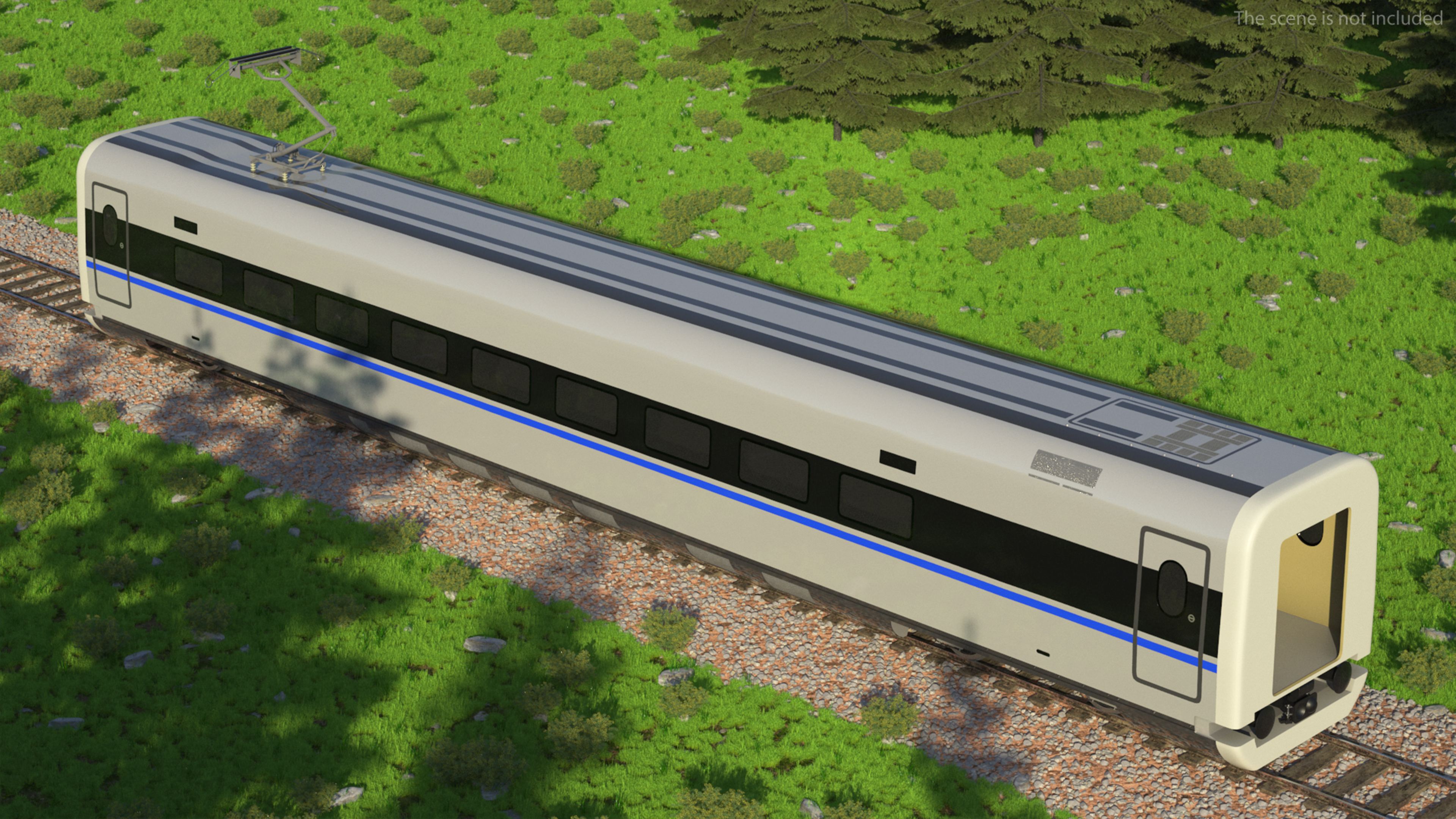 High Speed Bullet Train Wagon Electric Drive 3D model