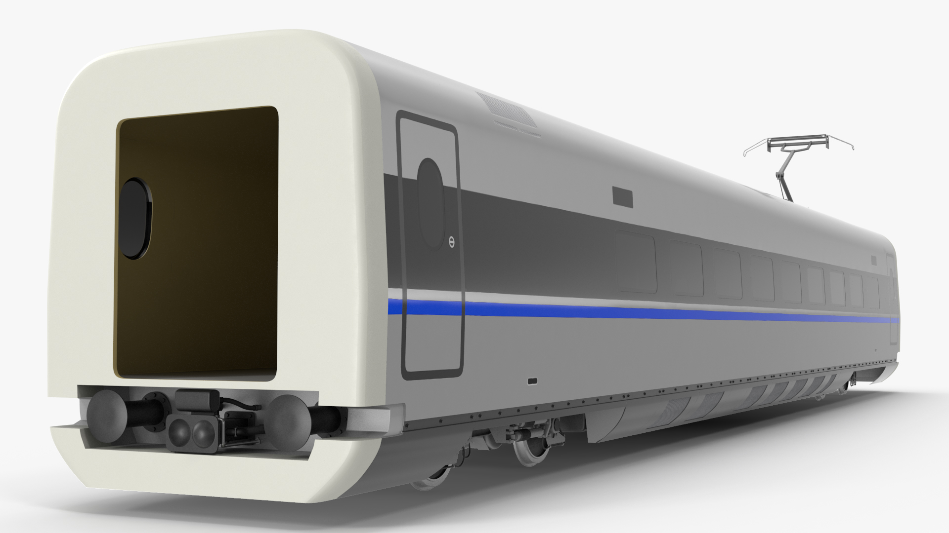 High Speed Bullet Train Wagon Electric Drive 3D model