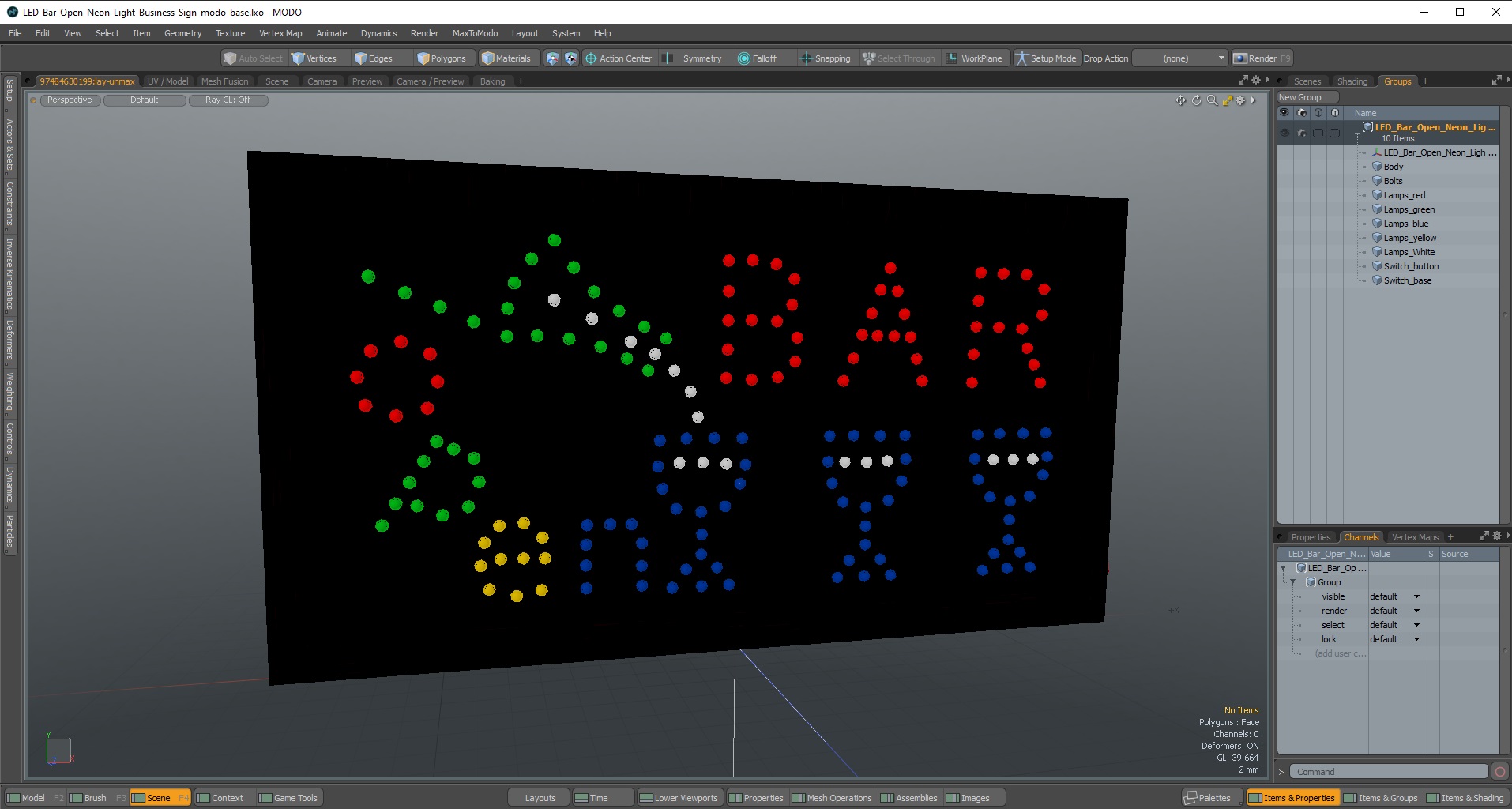 LED Bar Open Neon Light Business Sign 3D