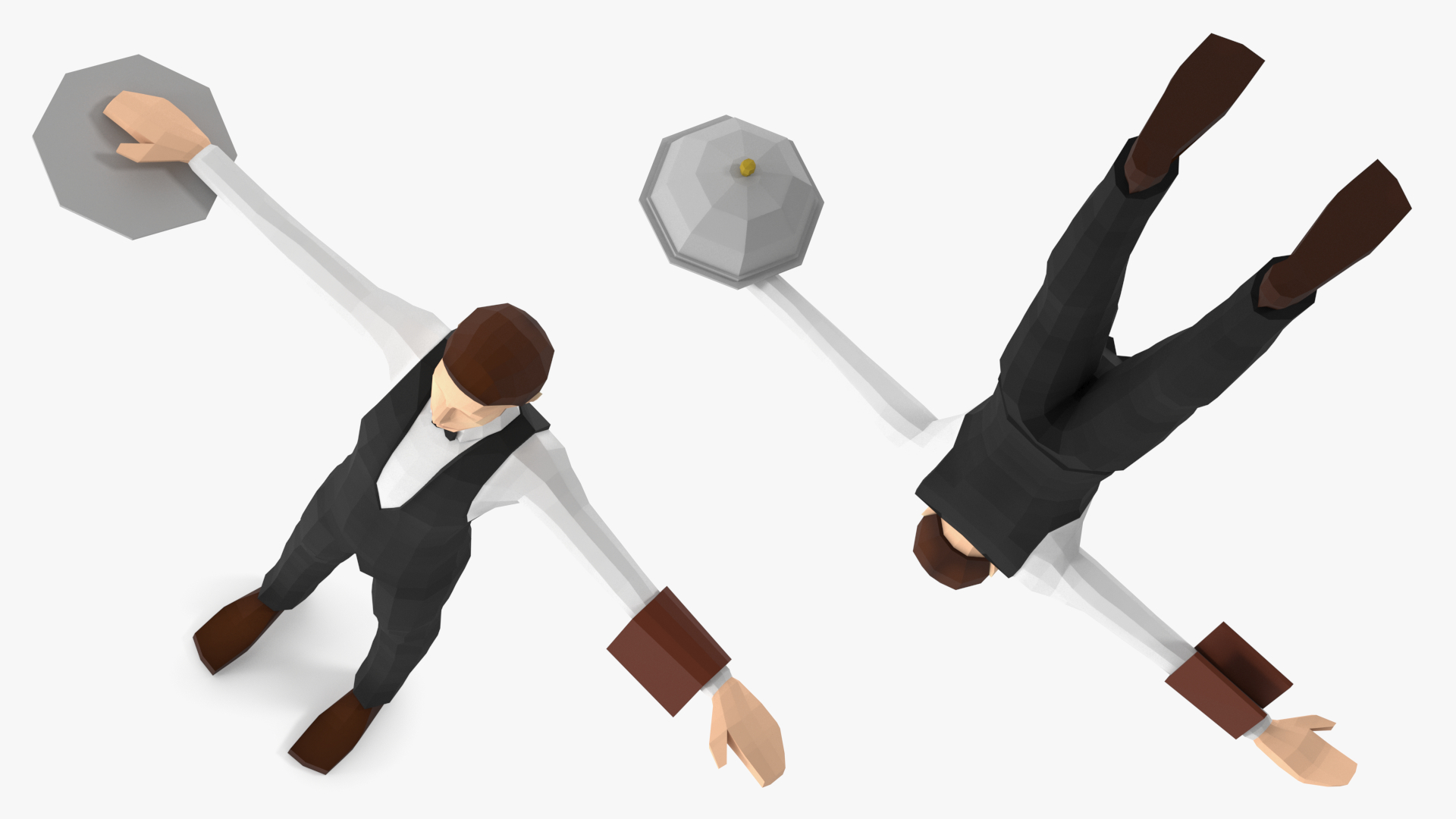 3D Waiter Low Poly Rigged for Maya
