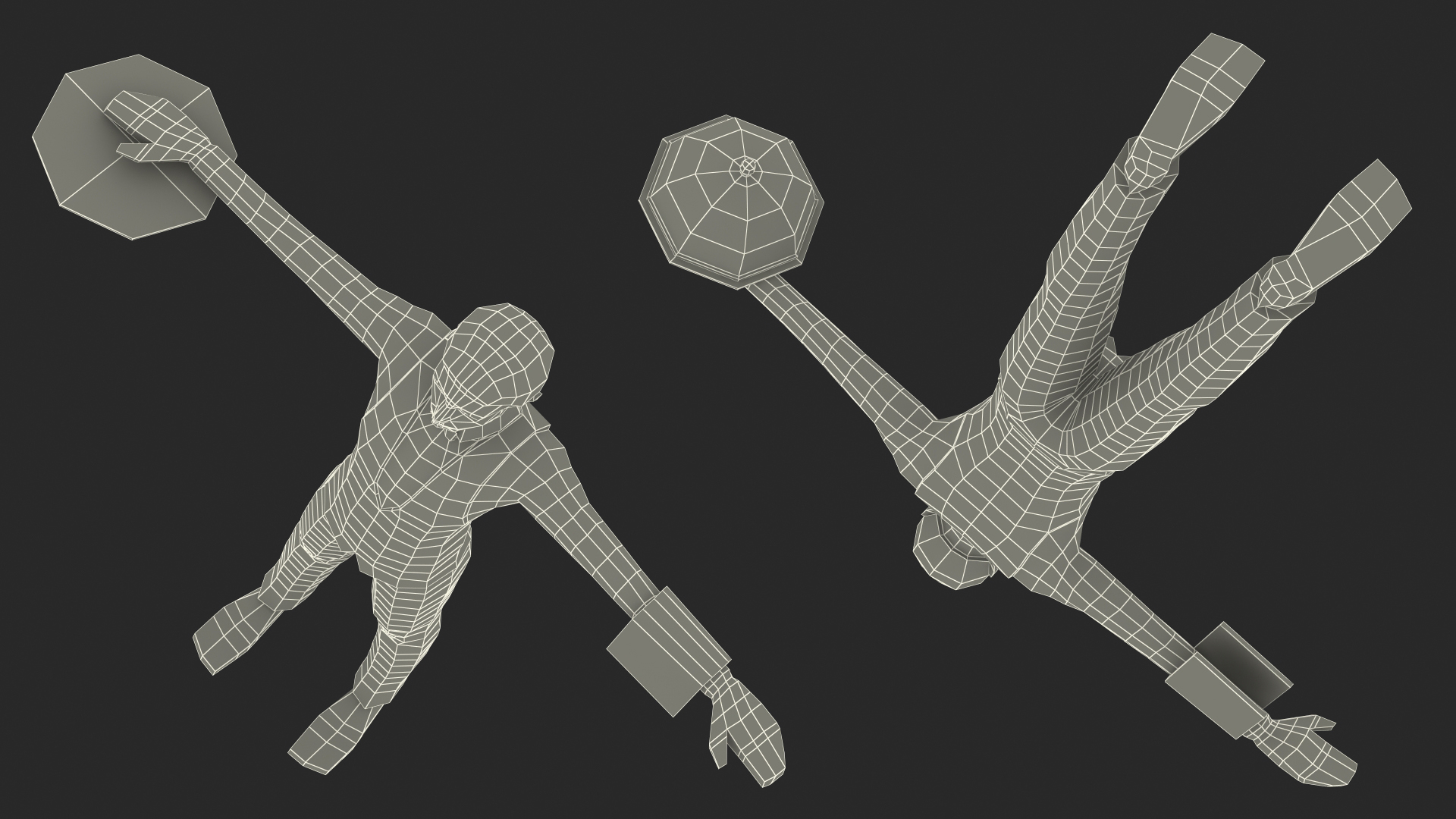 3D Waiter Low Poly Rigged for Maya