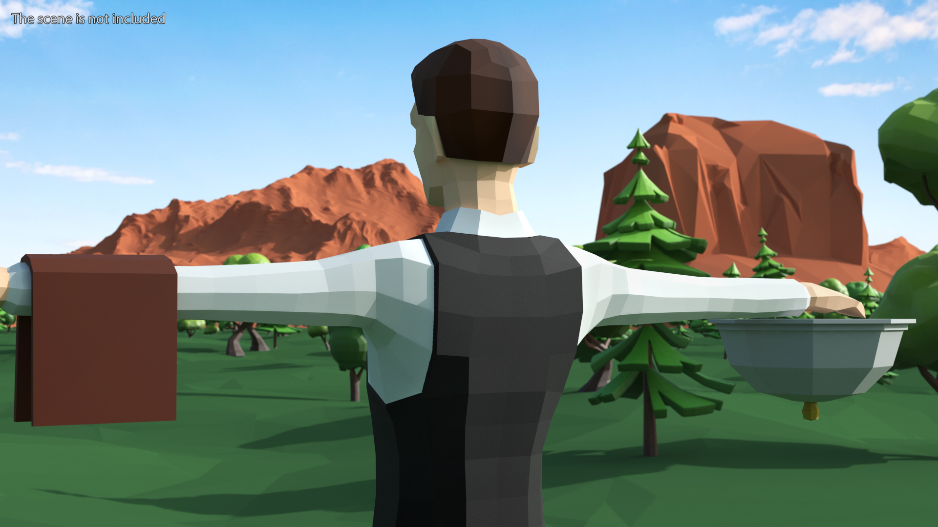 3D Waiter Low Poly Rigged for Maya