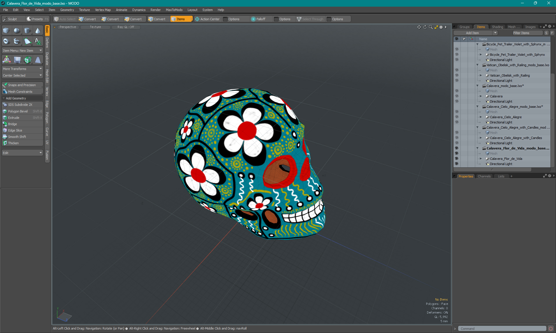 3D Calavera Flor de Vida