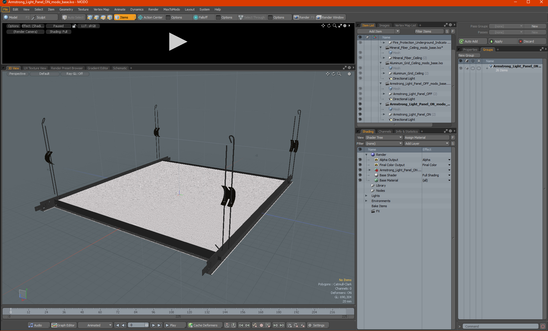 Armstrong Light Panel ON 3D model