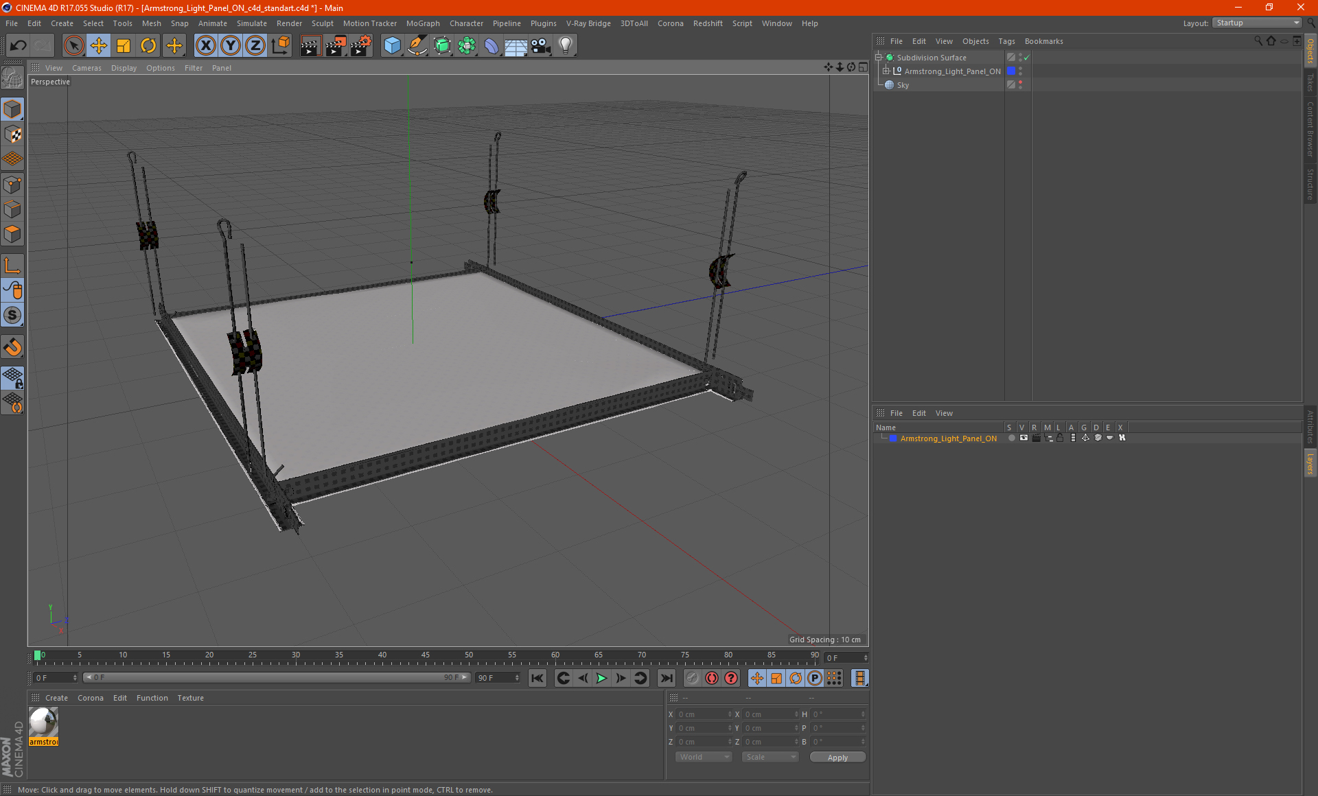 Armstrong Light Panel ON 3D model
