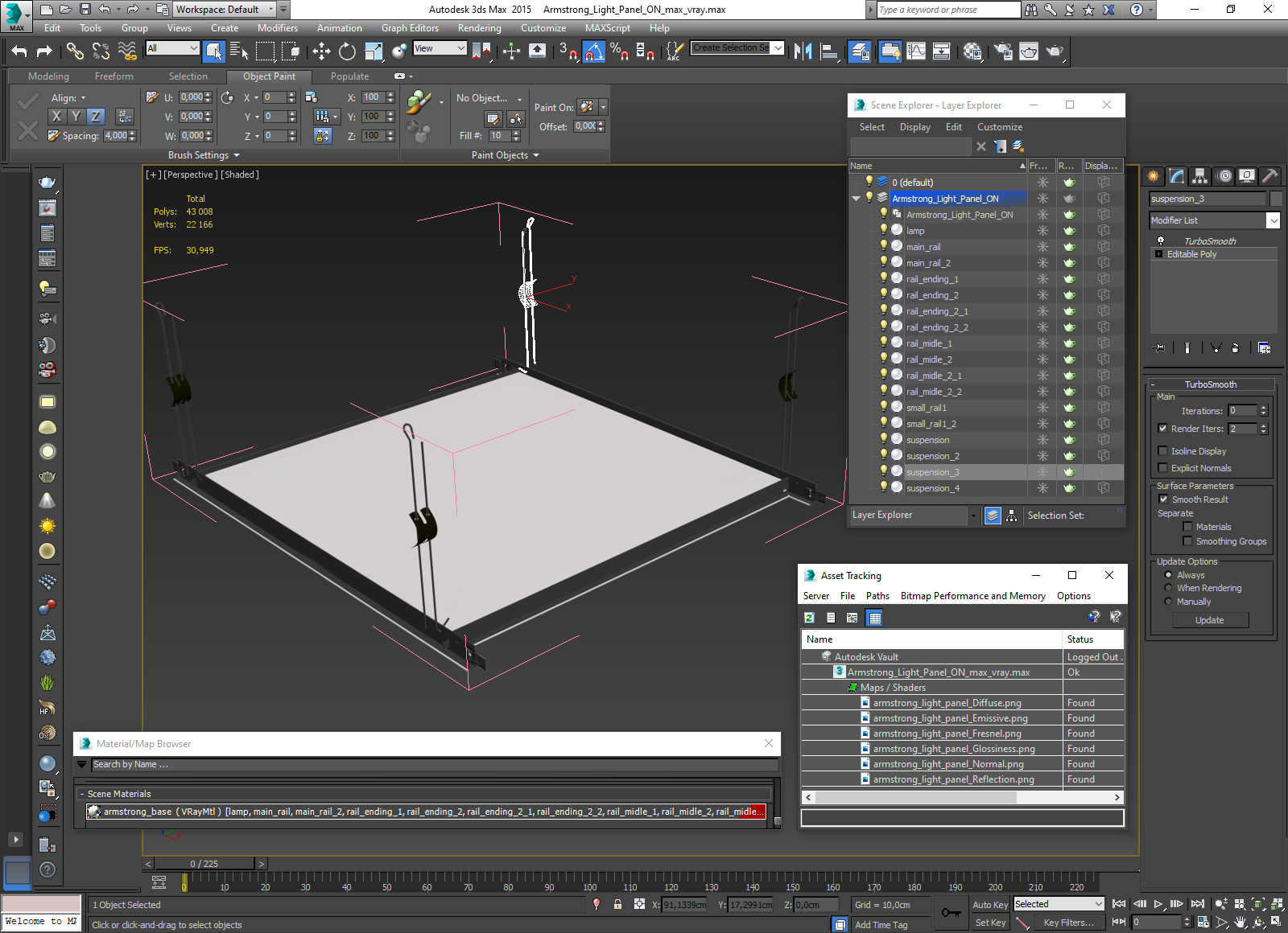 Armstrong Light Panel ON 3D model