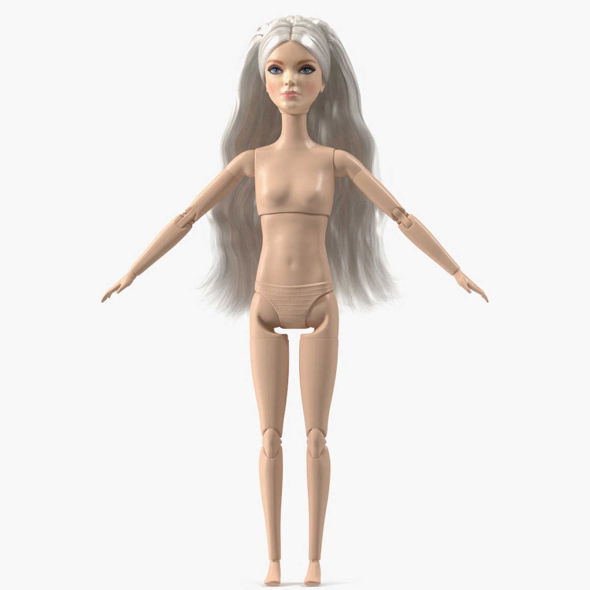 3D Barbie Doll Without Clothes Rigged for Maya model
