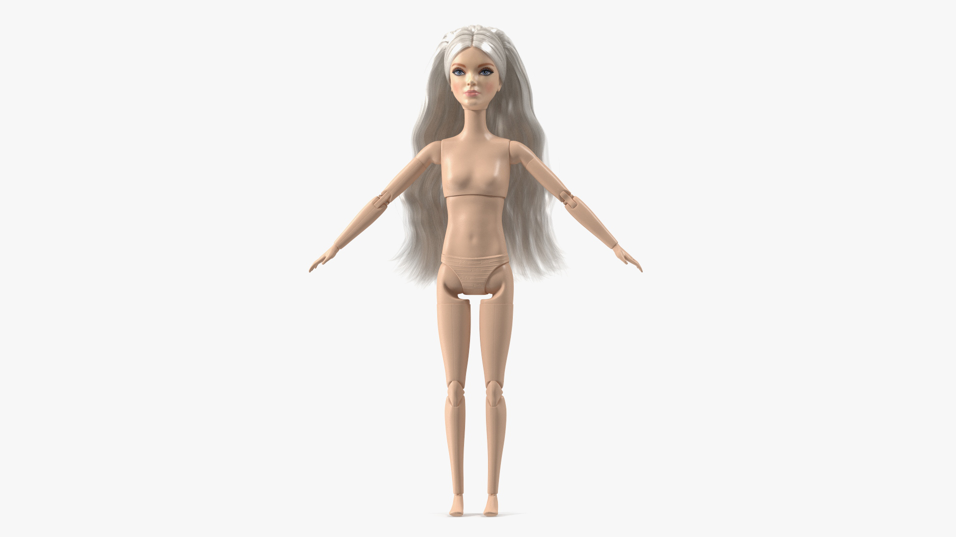 3D Barbie Doll Without Clothes Rigged for Maya model