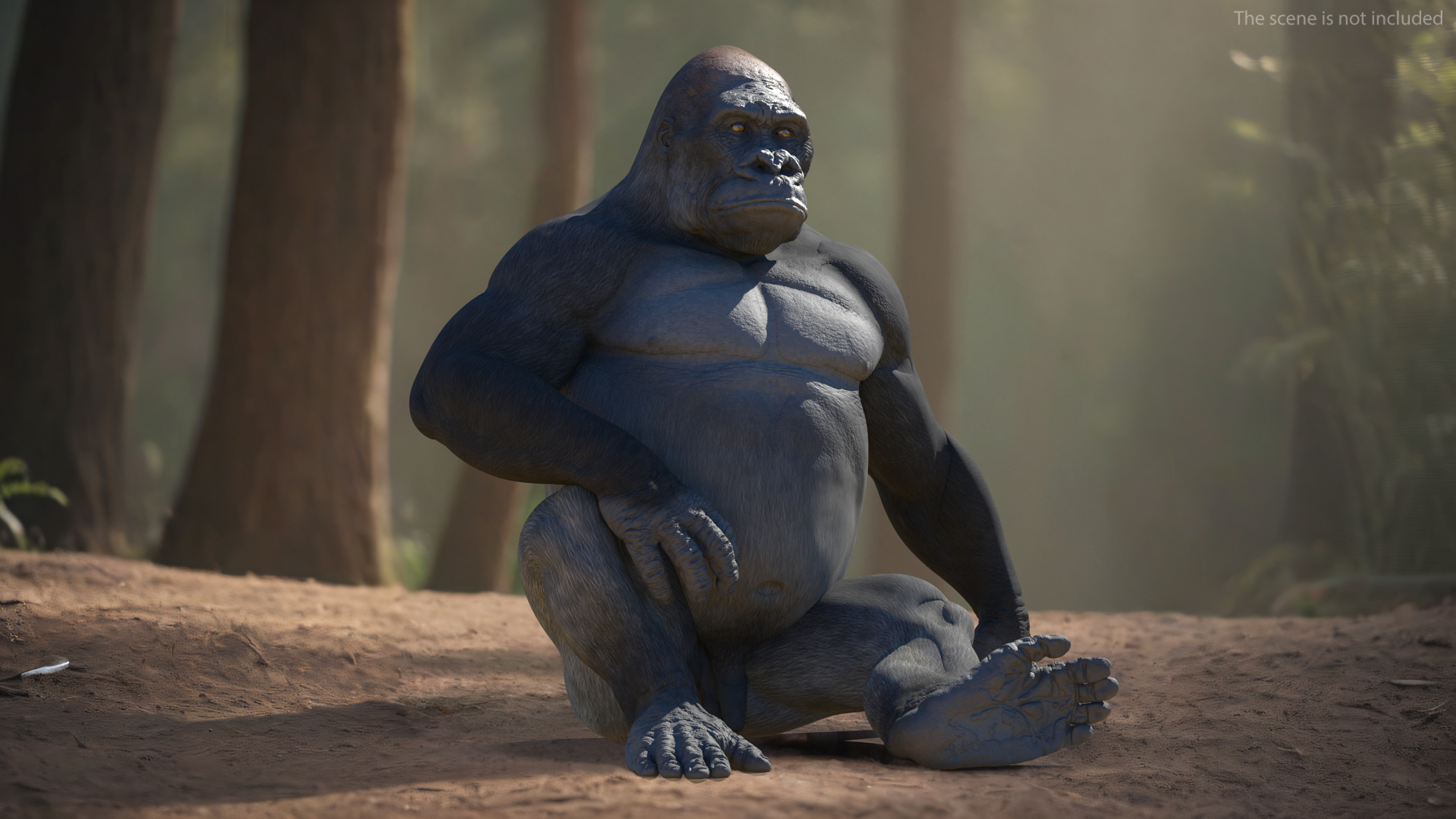 3D Western Gorilla Rigged for Maya