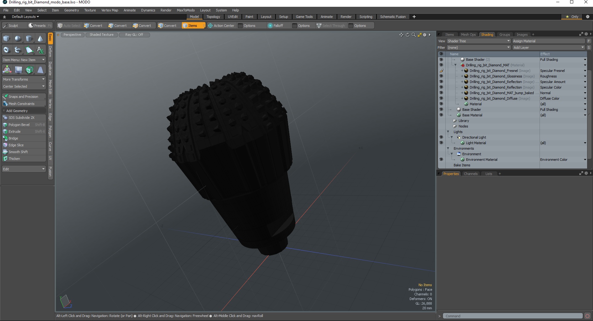 Drilling Rig Bit Diamond 3D model