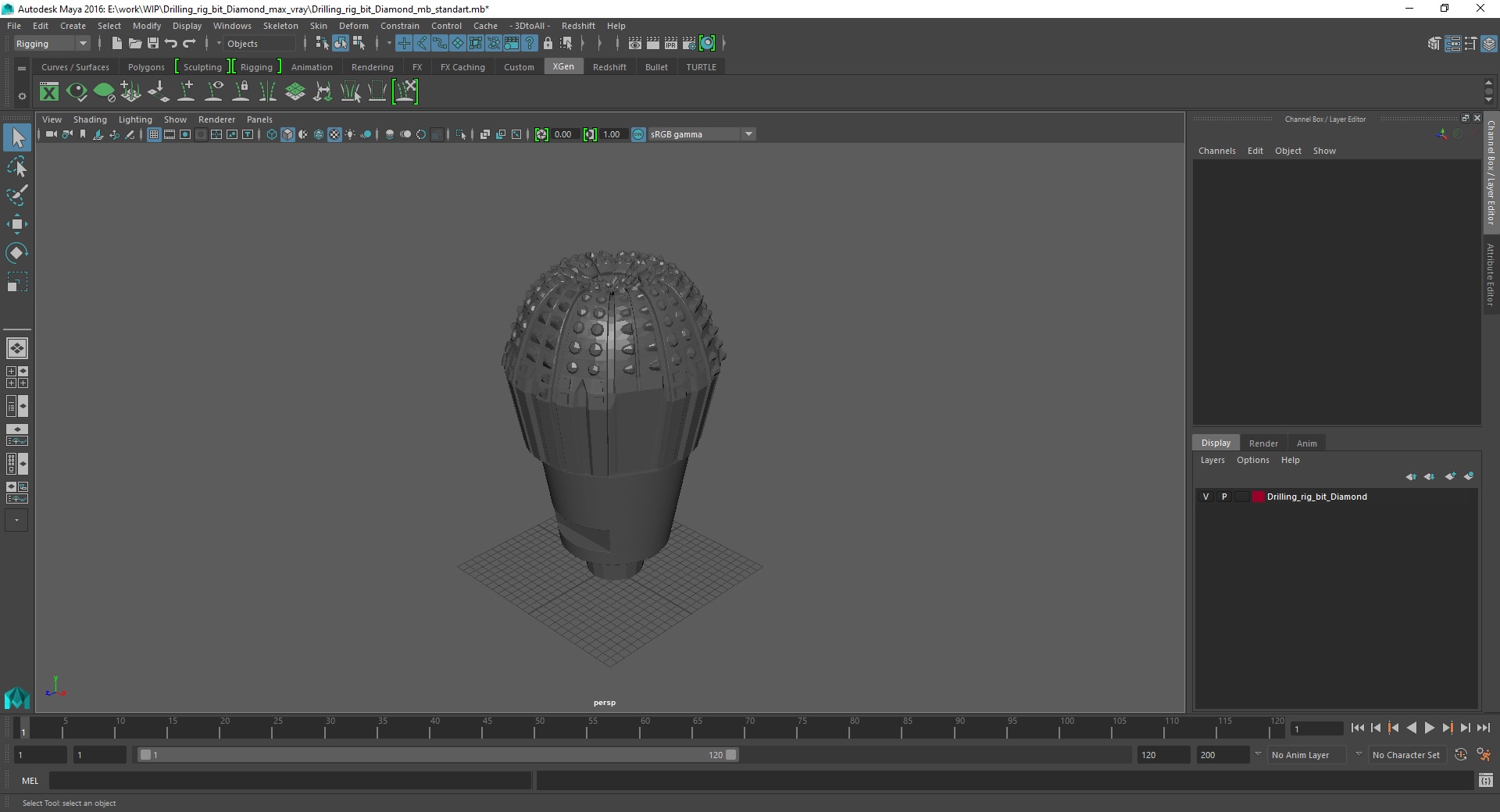 Drilling Rig Bit Diamond 3D model